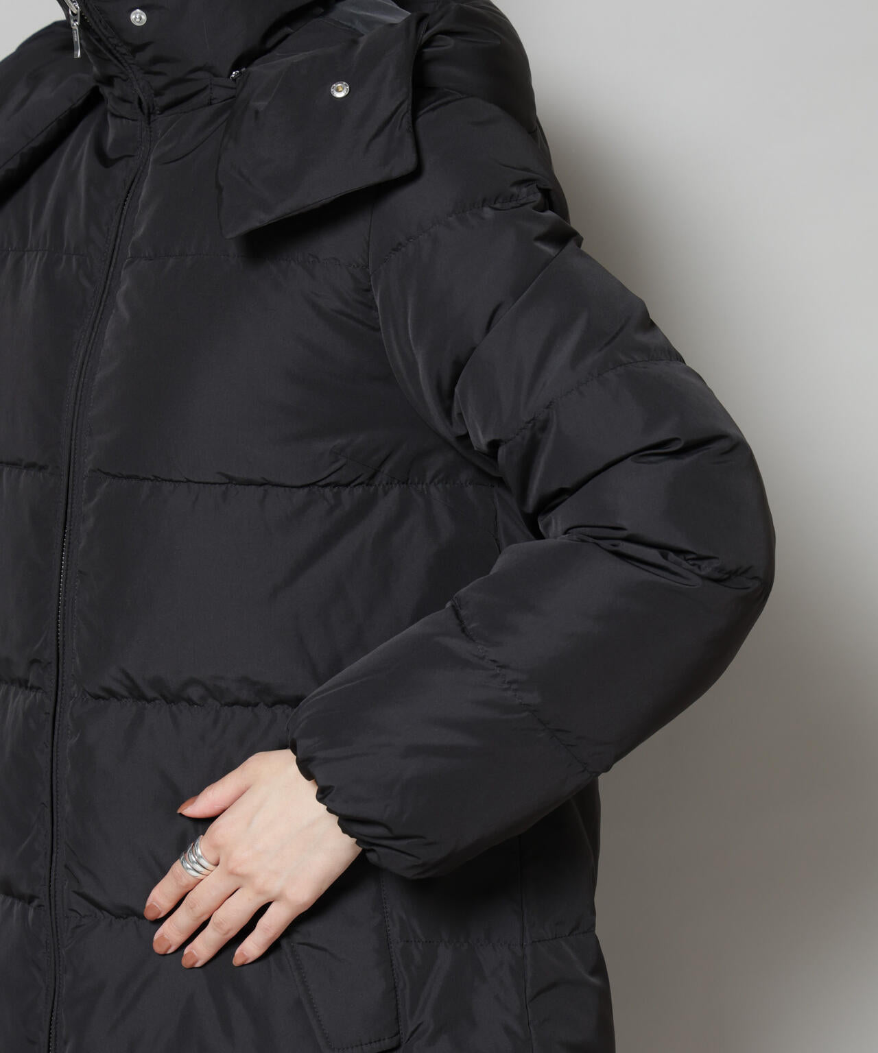 撥水加工 フードロングダウンコート 6735214307