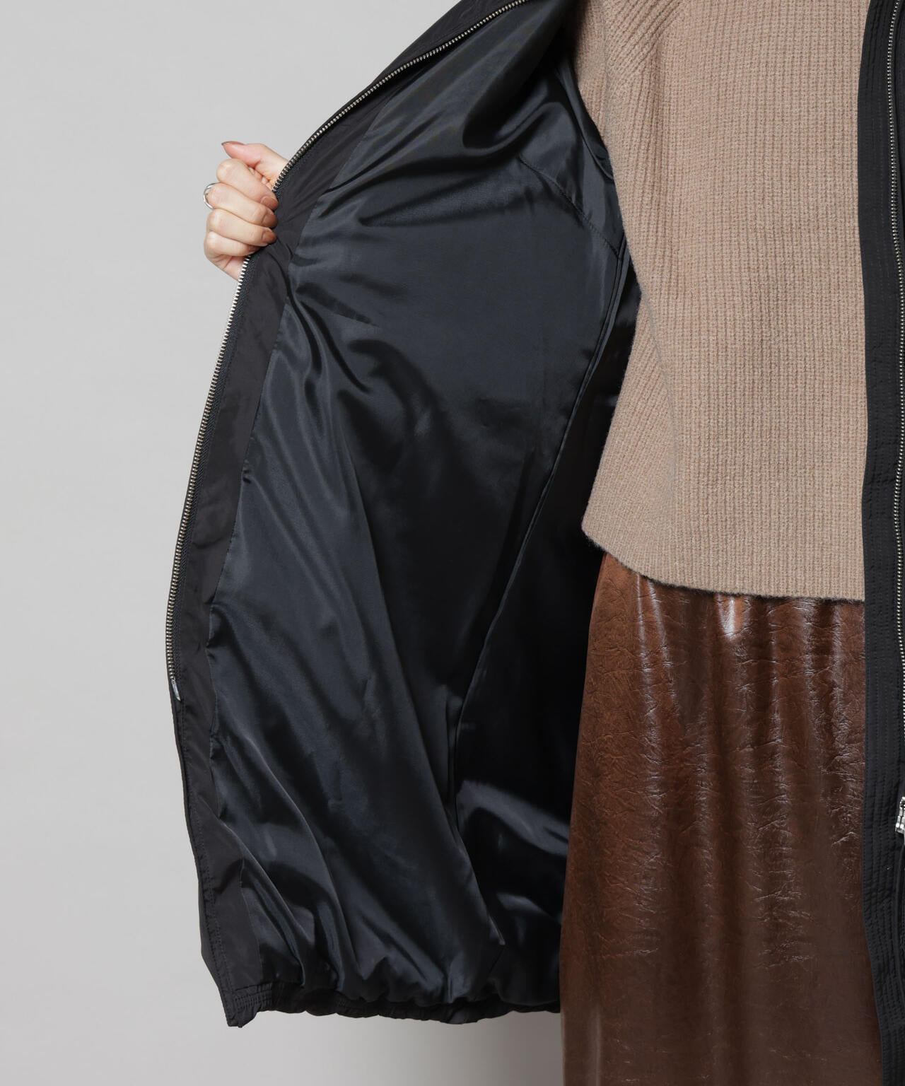 撥水加工 フードロングダウンコート 6735214307