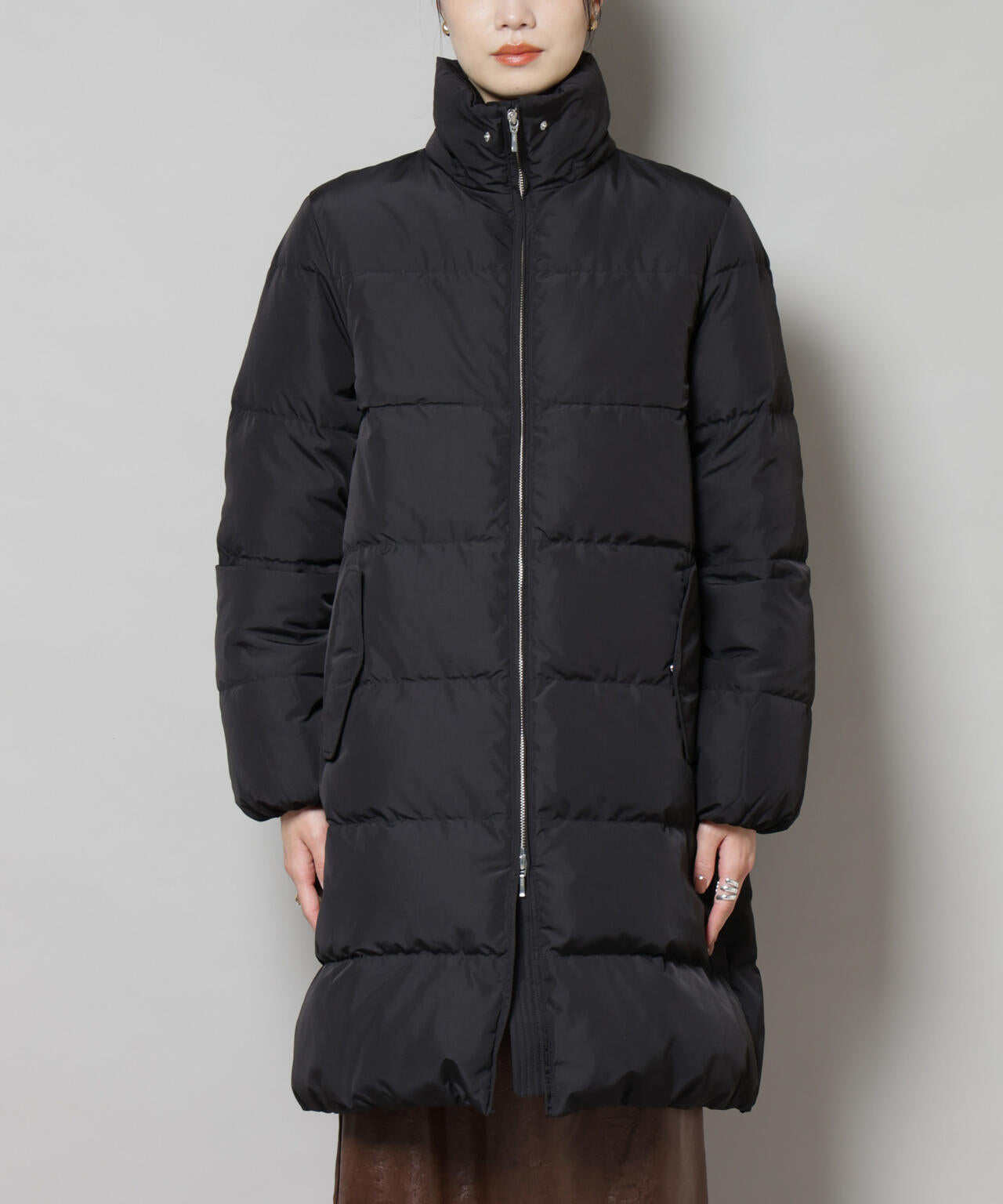 撥水加工 フードロングダウンコート 6735214307