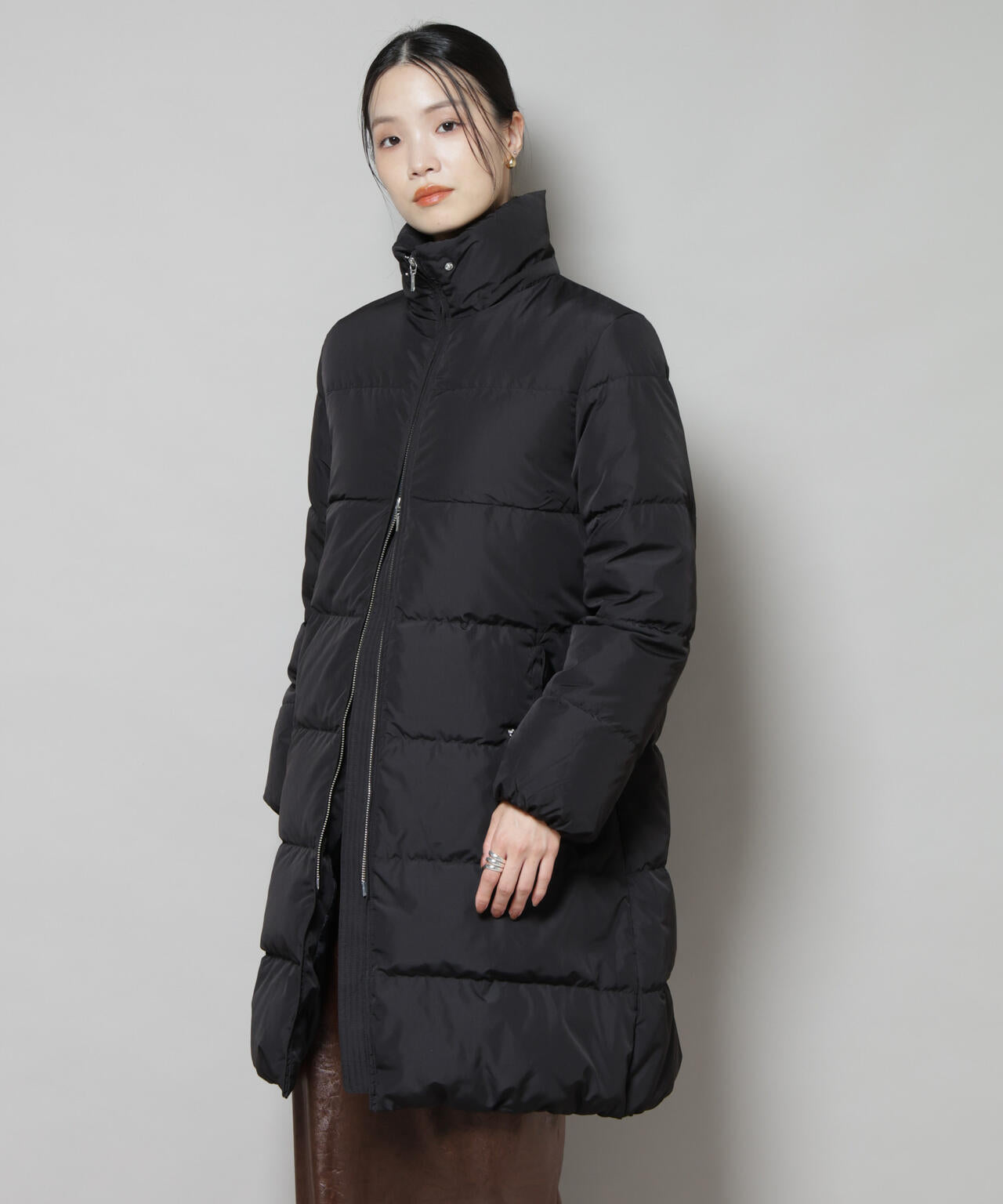 撥水加工 フード ロング ダウン コート
