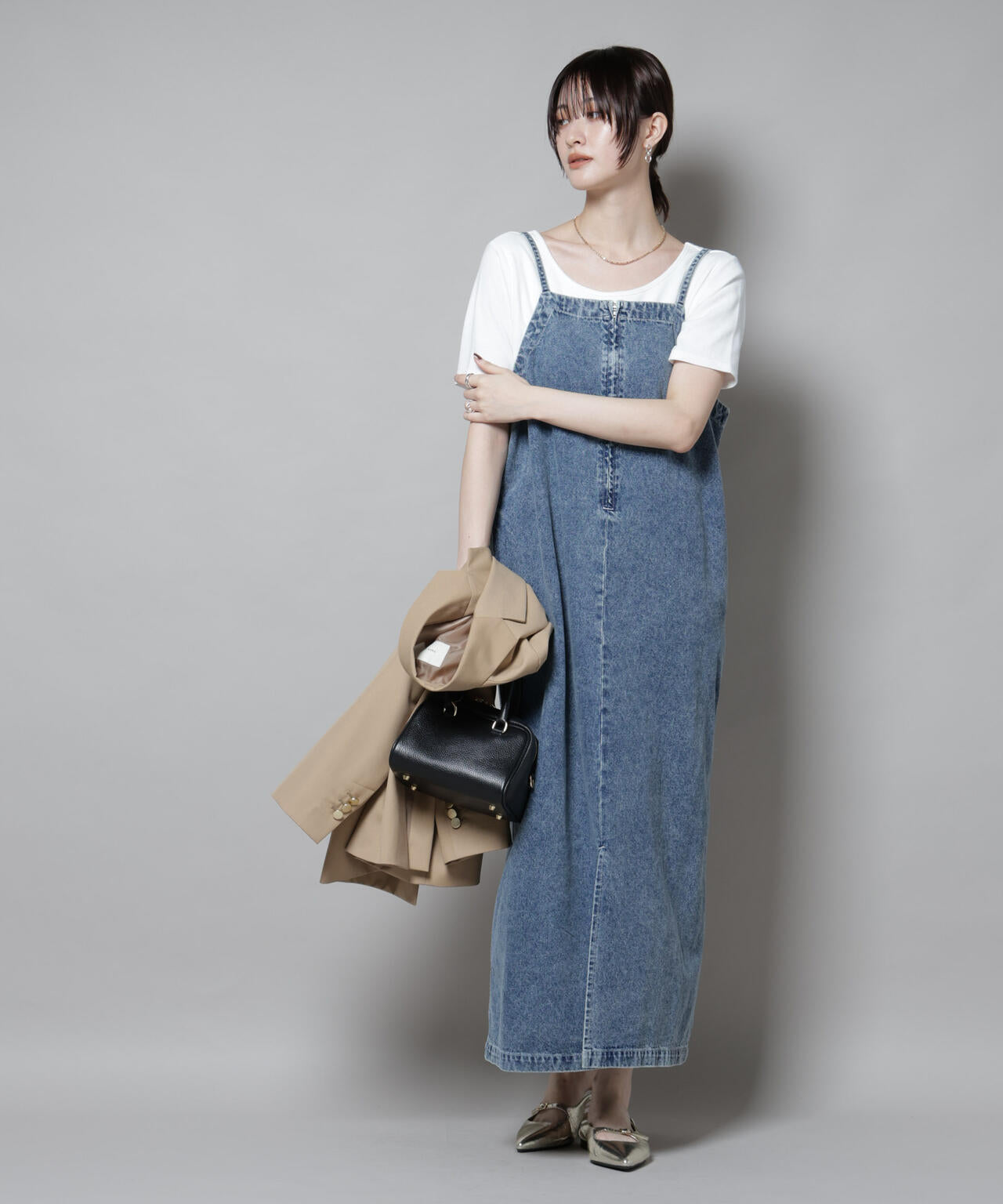 前後2wayデニムキャミソールワンピース 6735219314