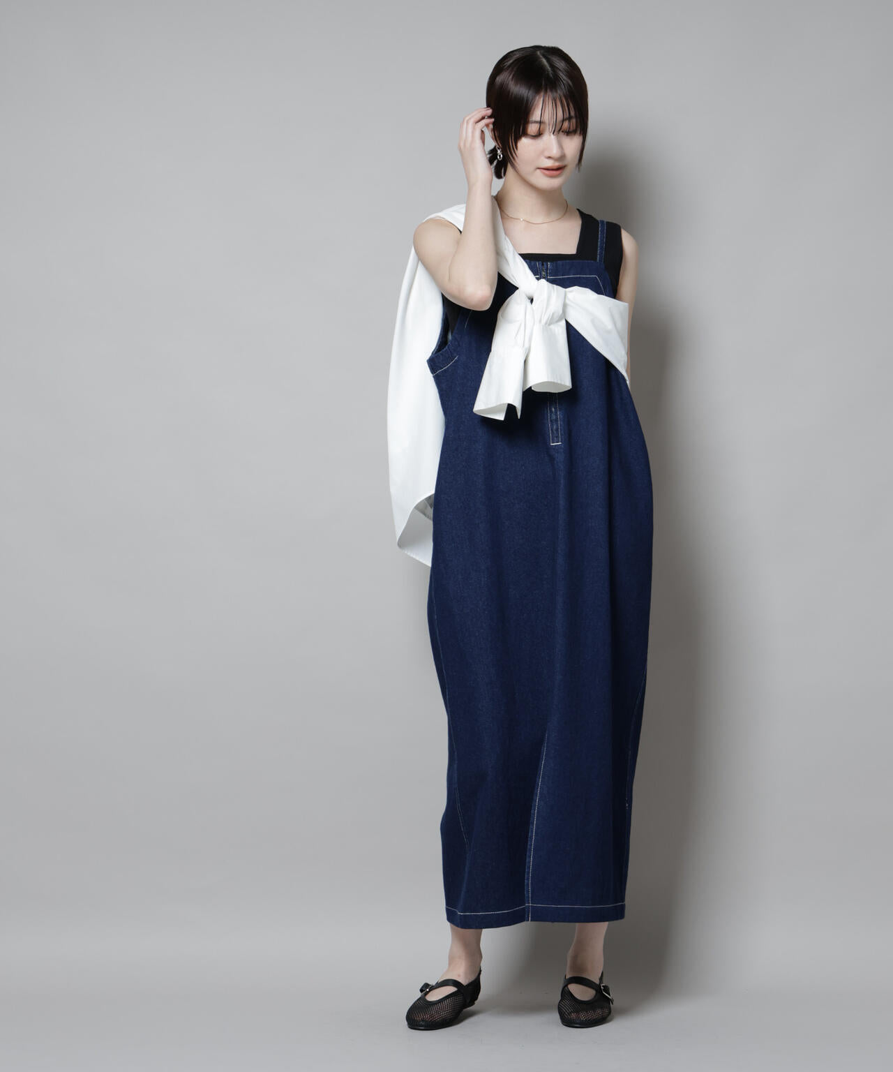 前後2wayデニムキャミソールワンピース 6735219314