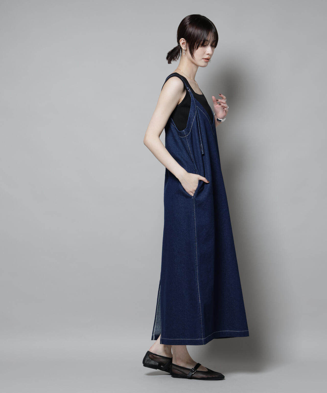 前後2wayデニムキャミソールワンピース 6735219314