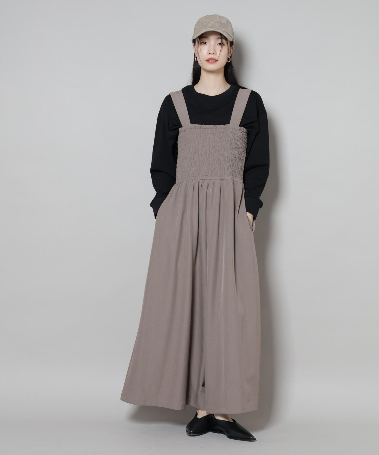 シャーリングサロペット 6735219317