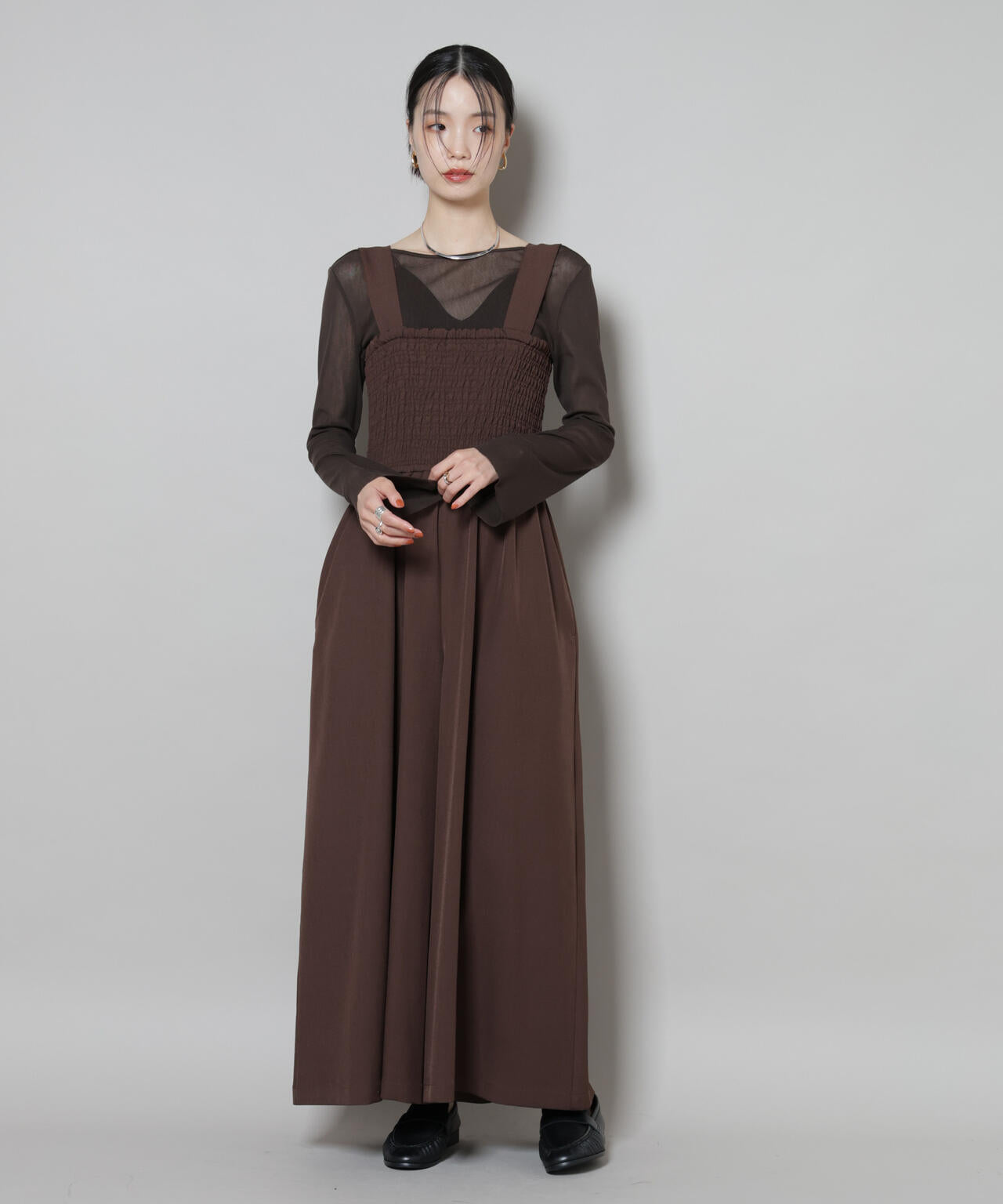 シャーリングサロペット 6735219317