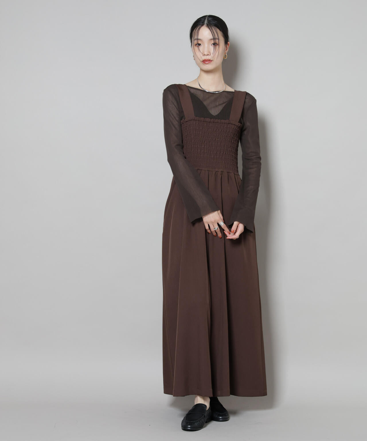 シャーリングサロペット 6735219317