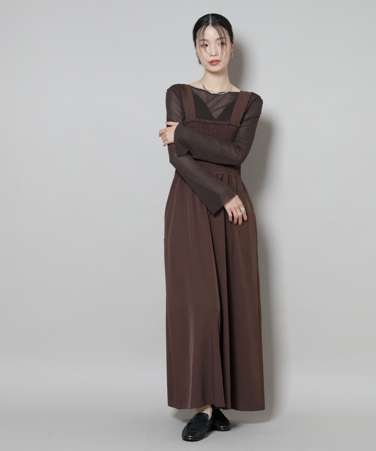 シャーリングサロペット 6735219317