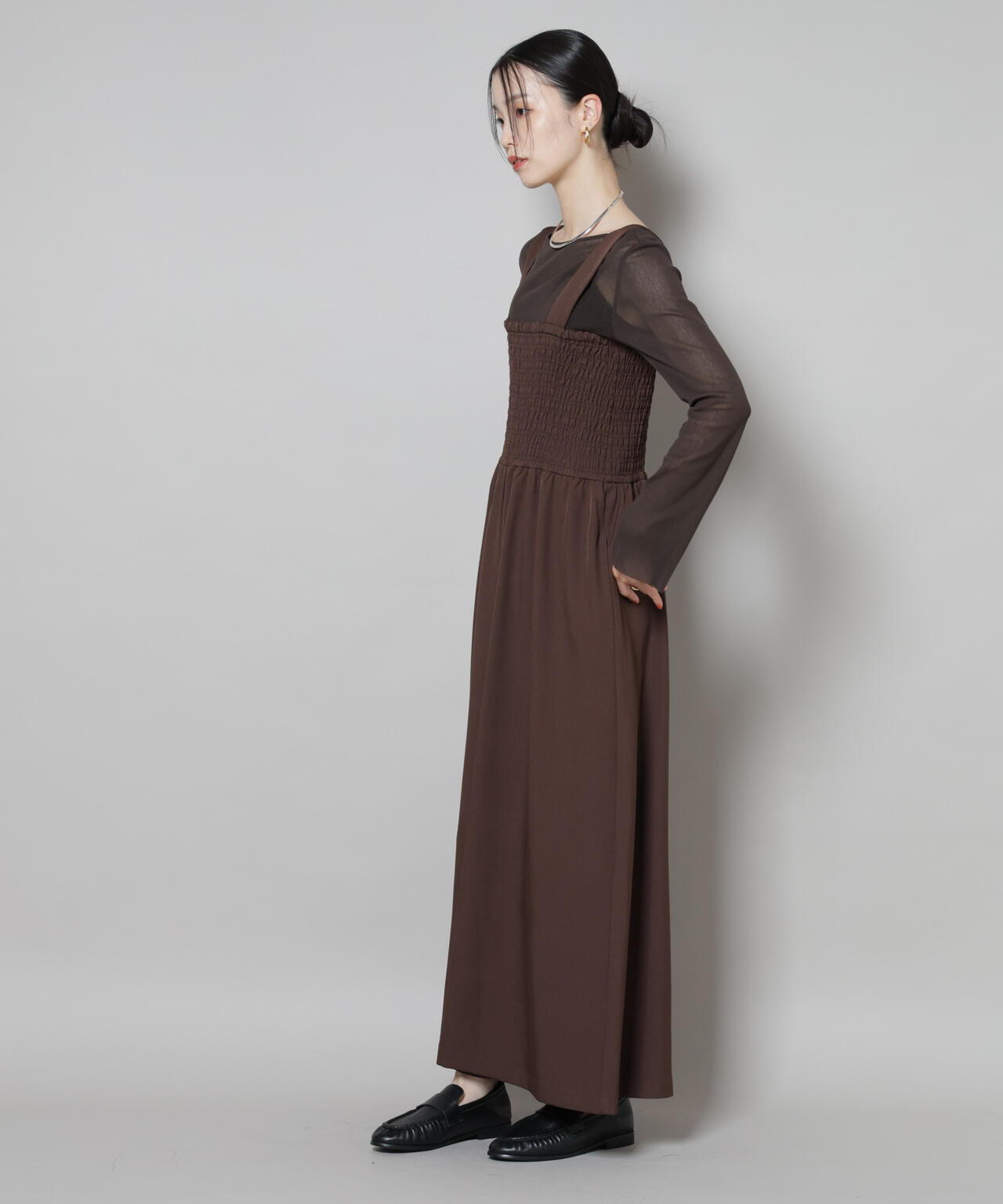 シャーリングサロペット 6735219317