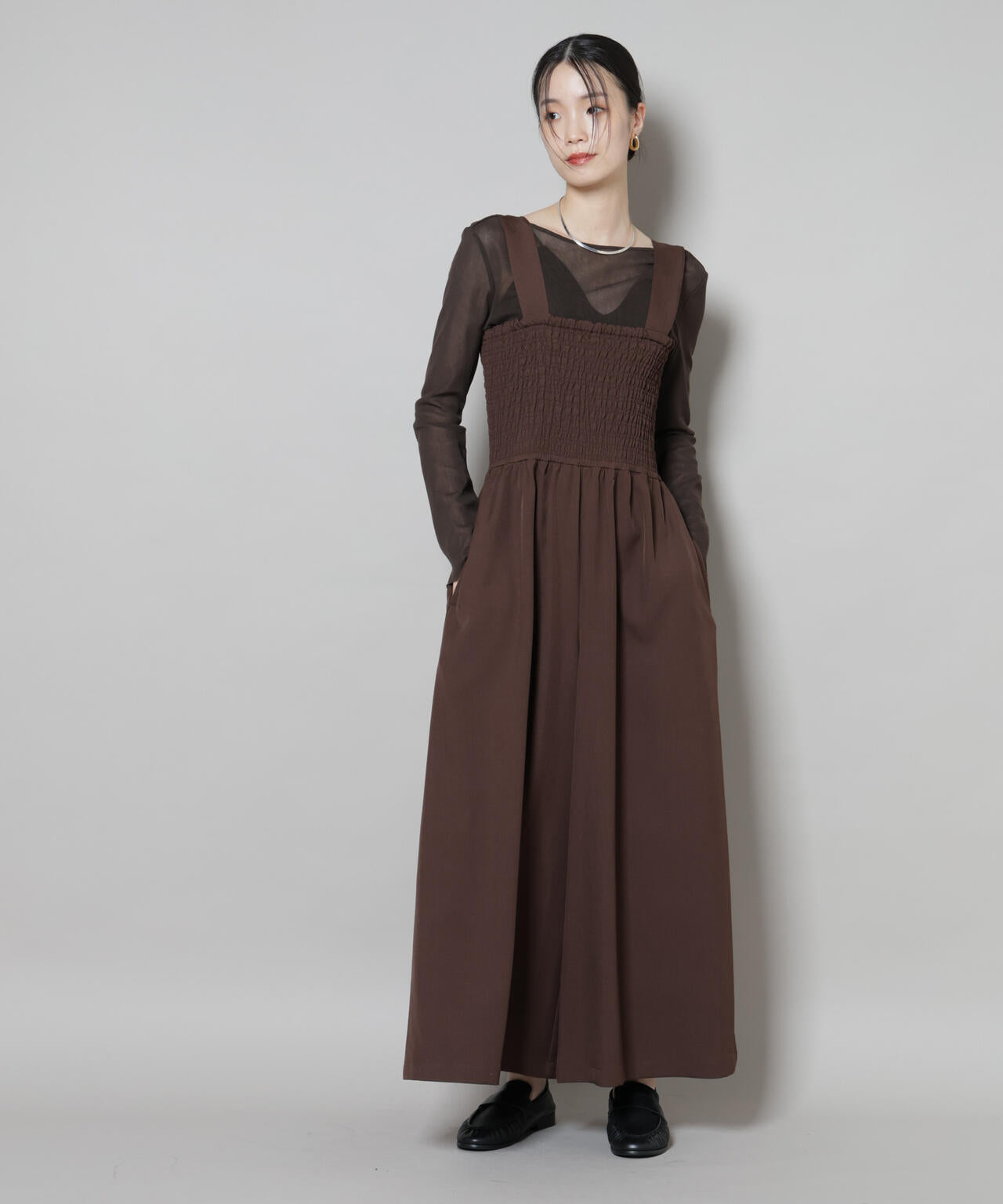 シャーリングサロペット 6735219317