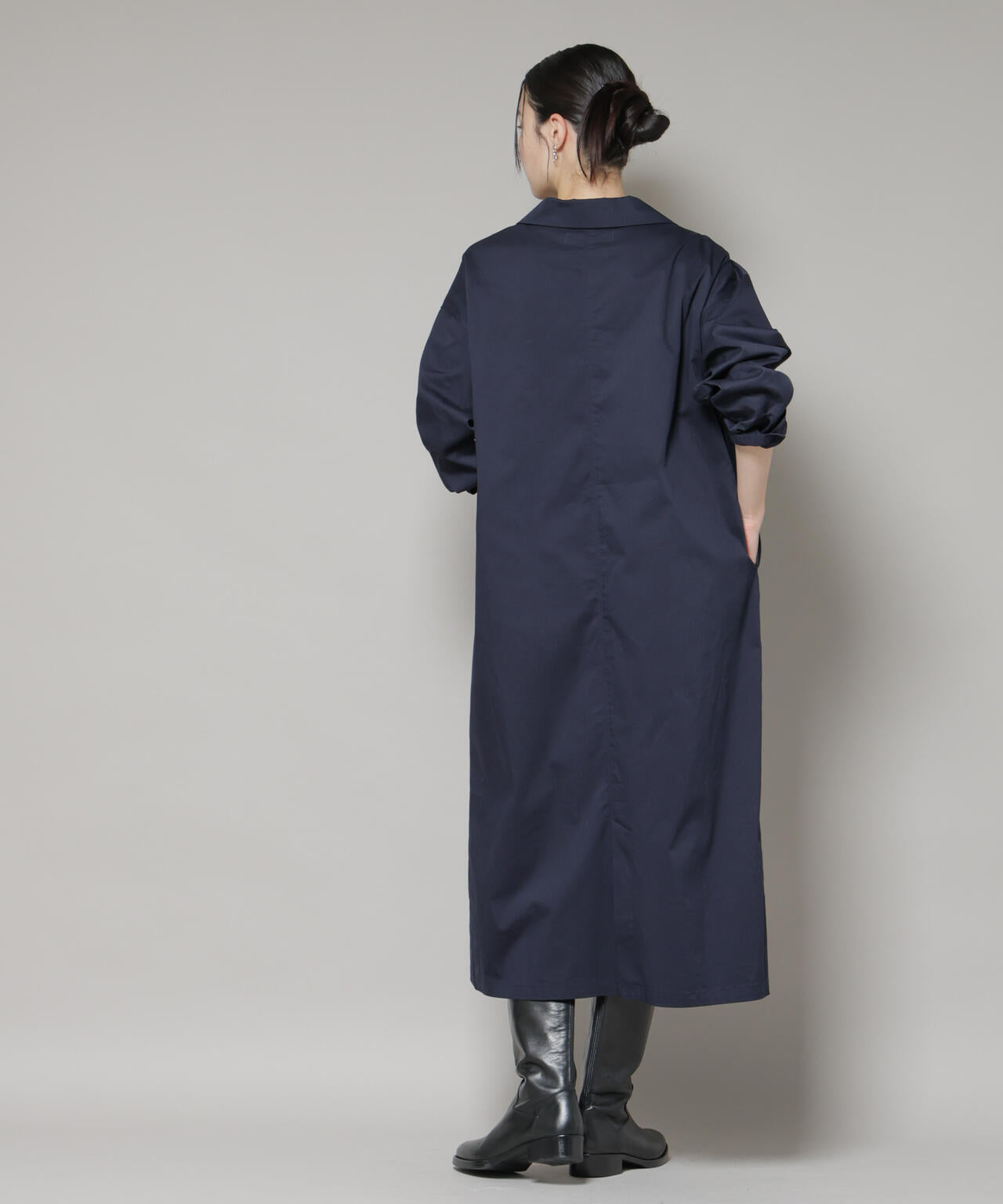 テーラードカラー ロングワンピース