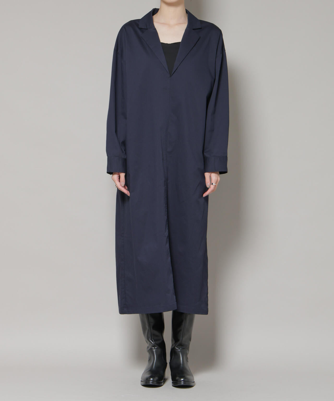 テーラードカラー ロングワンピース