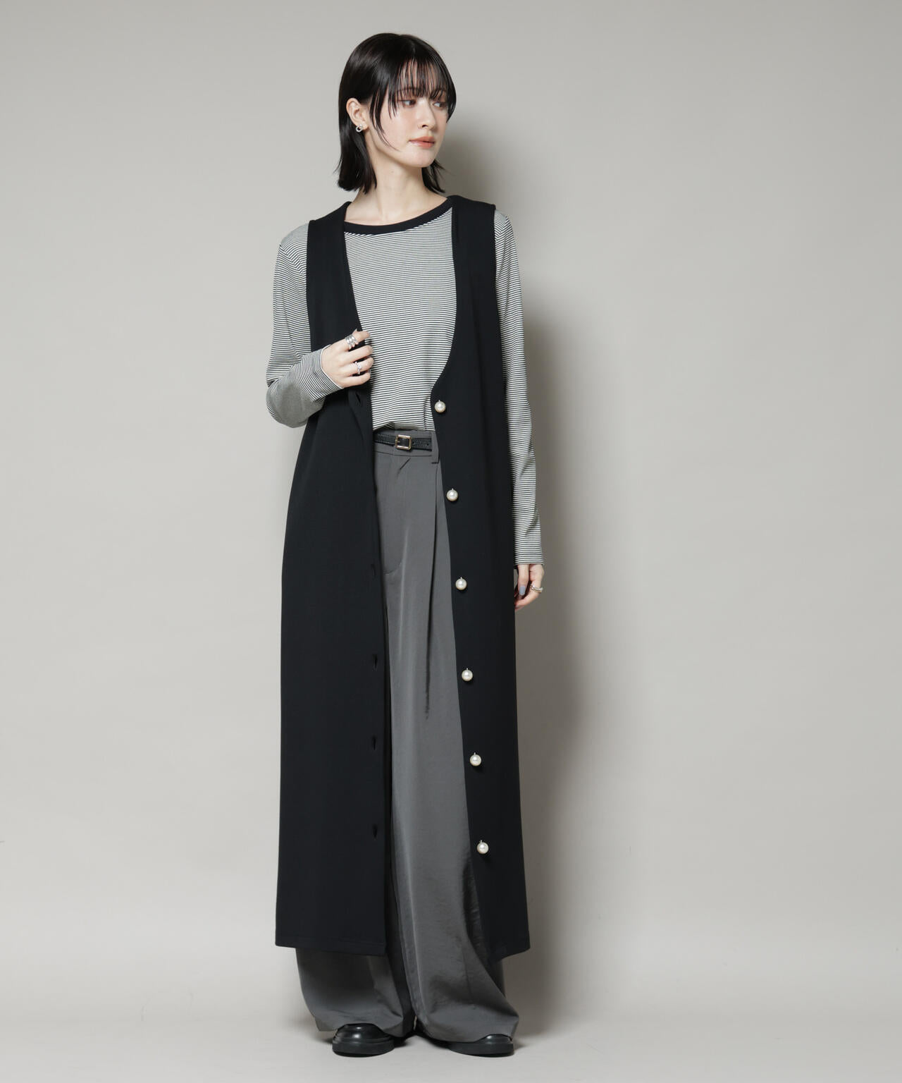 ジレワンピース×ファースリーブトップス アンサンブルセット 6735219320