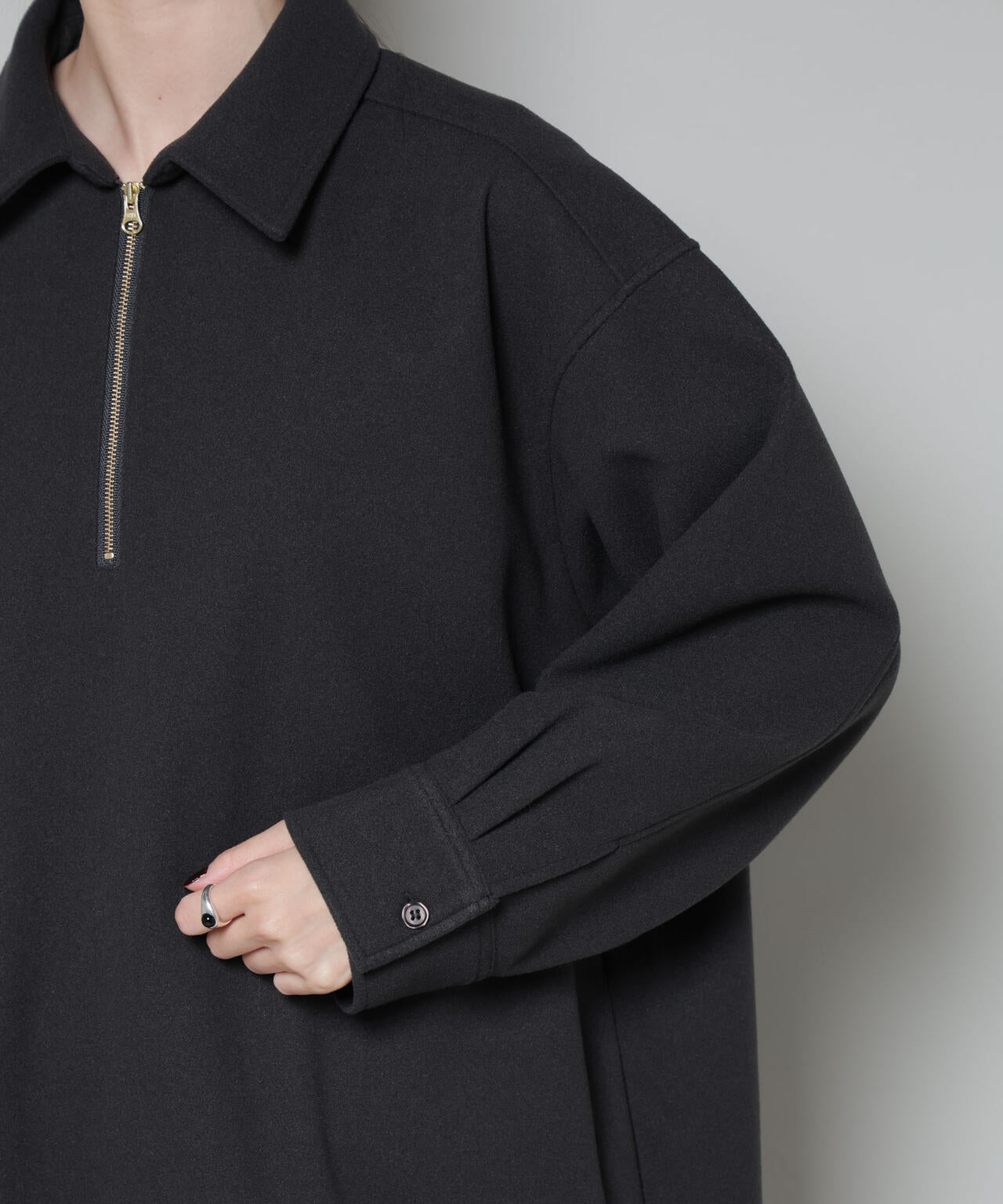 ソフトメルトンジャージーハーフジップワンピース 6735219327