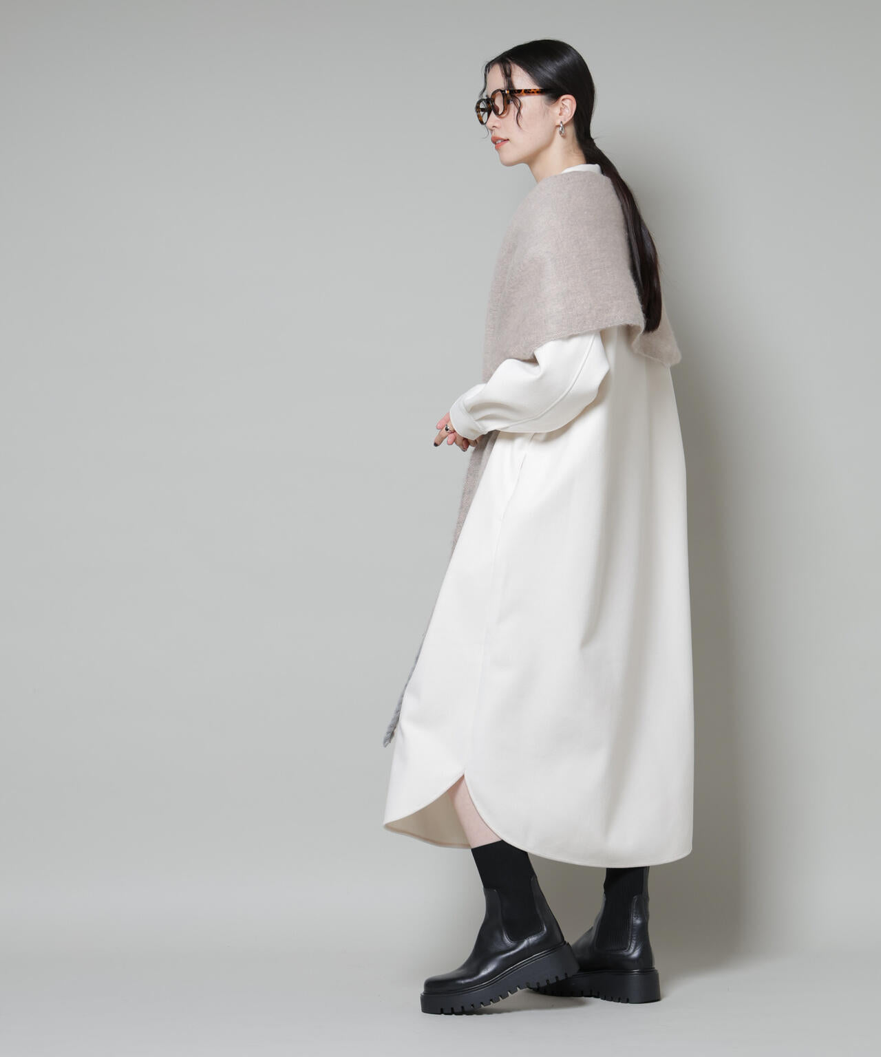 ソフトメルトン ジャージー ハーフジップ ワンピース