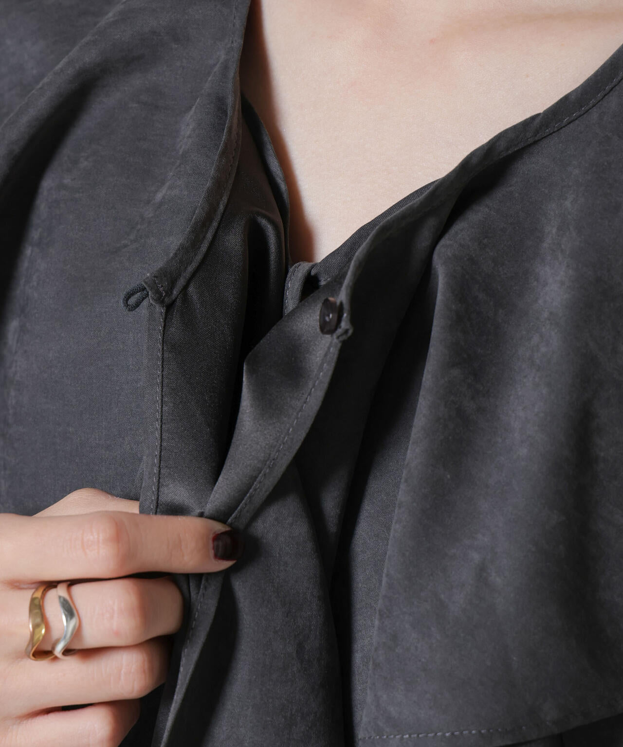 取り外し可能ラッフルカラー付きピーチフレアワンピース 6735219329