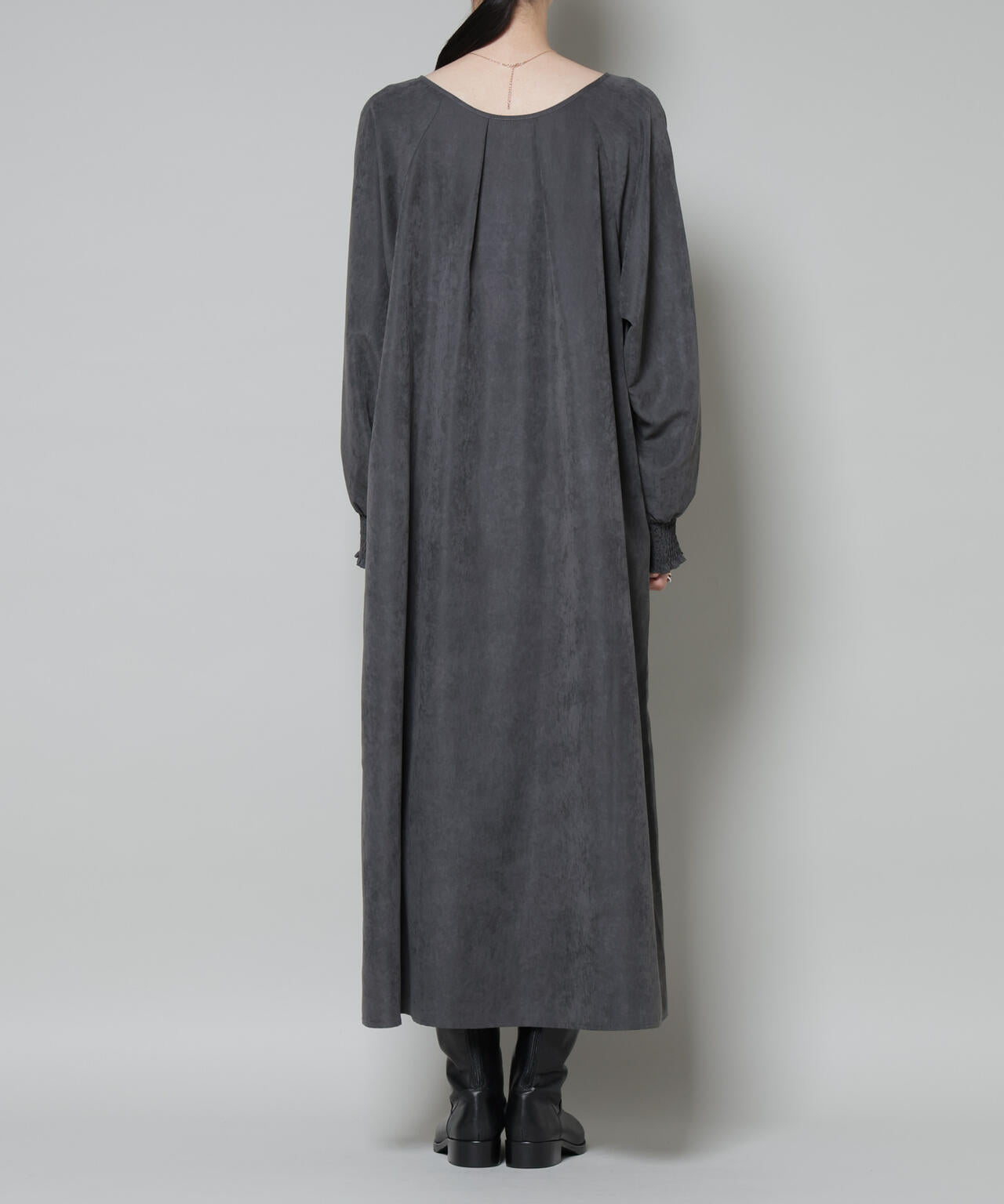 取り外し可能ラッフルカラー付きピーチフレアワンピース 6735219329