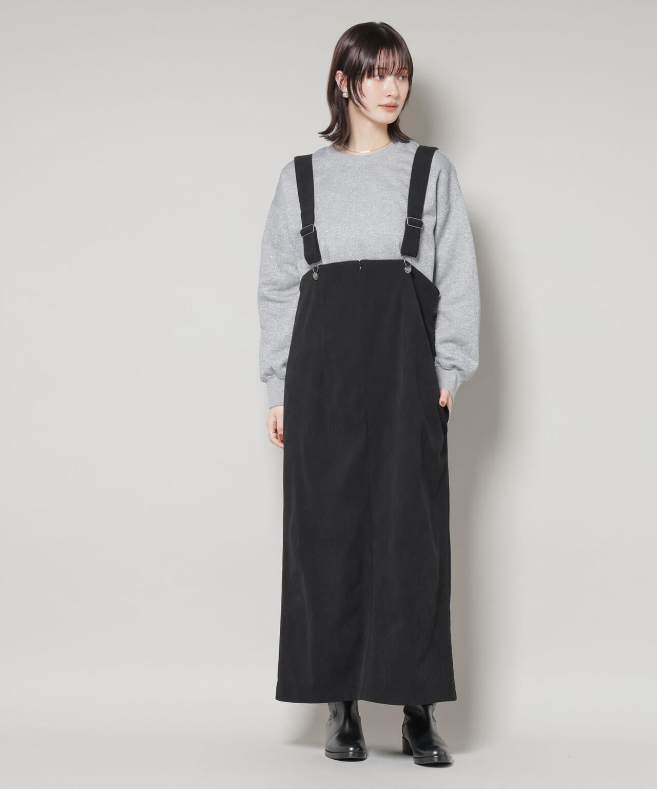 cosmicジャンパースカート ストレッチ起毛 ジャンパースカート ( セットアップ 可)