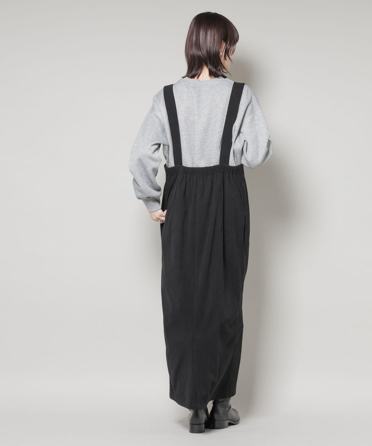 ストレッチ起毛ジャンパースカート(セットアップ可) 6735219331