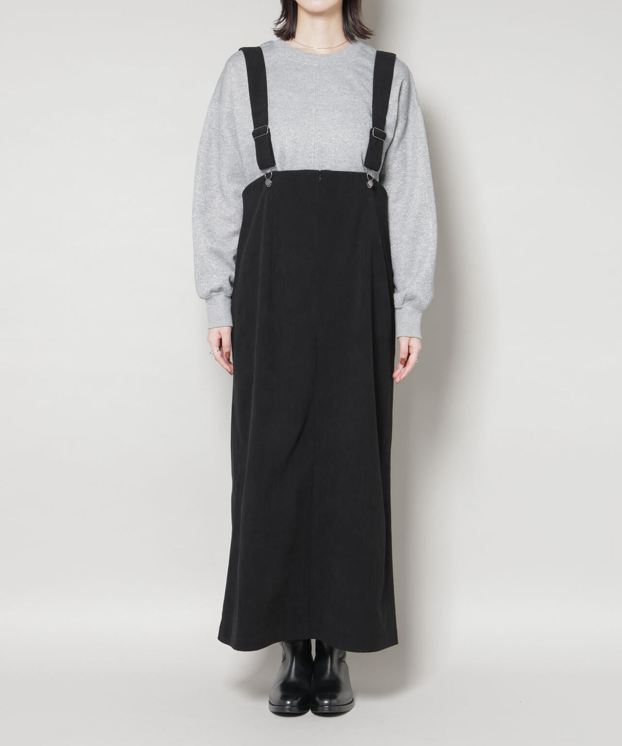 ストレッチ起毛 ジャンパースカート ( セットアップ 可)