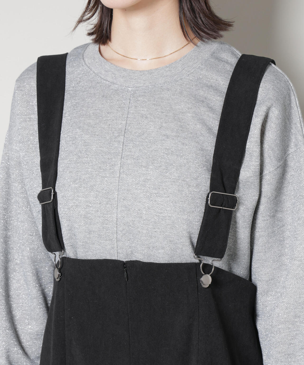 ストレッチ起毛ジャンパースカート(セットアップ可) 6735219331