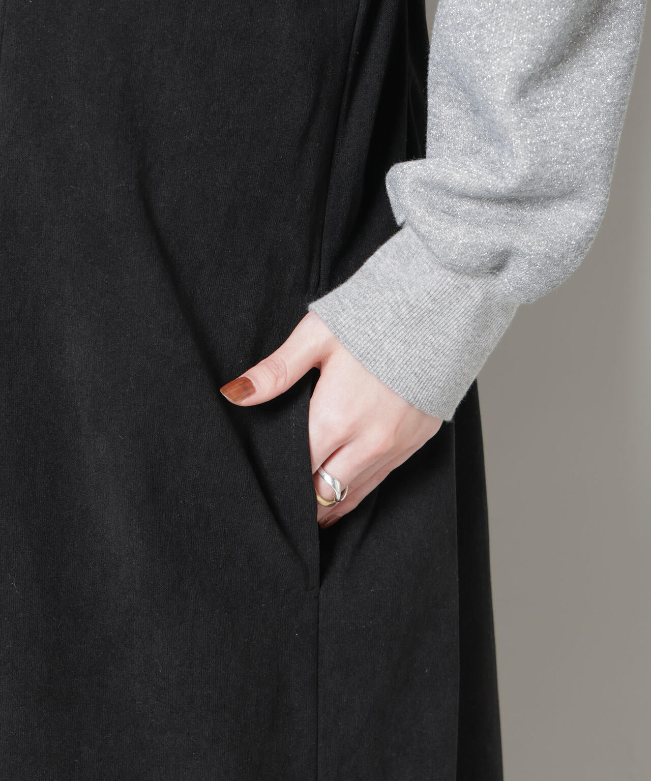 ストレッチ起毛ジャンパースカート(セットアップ可) 6735219331