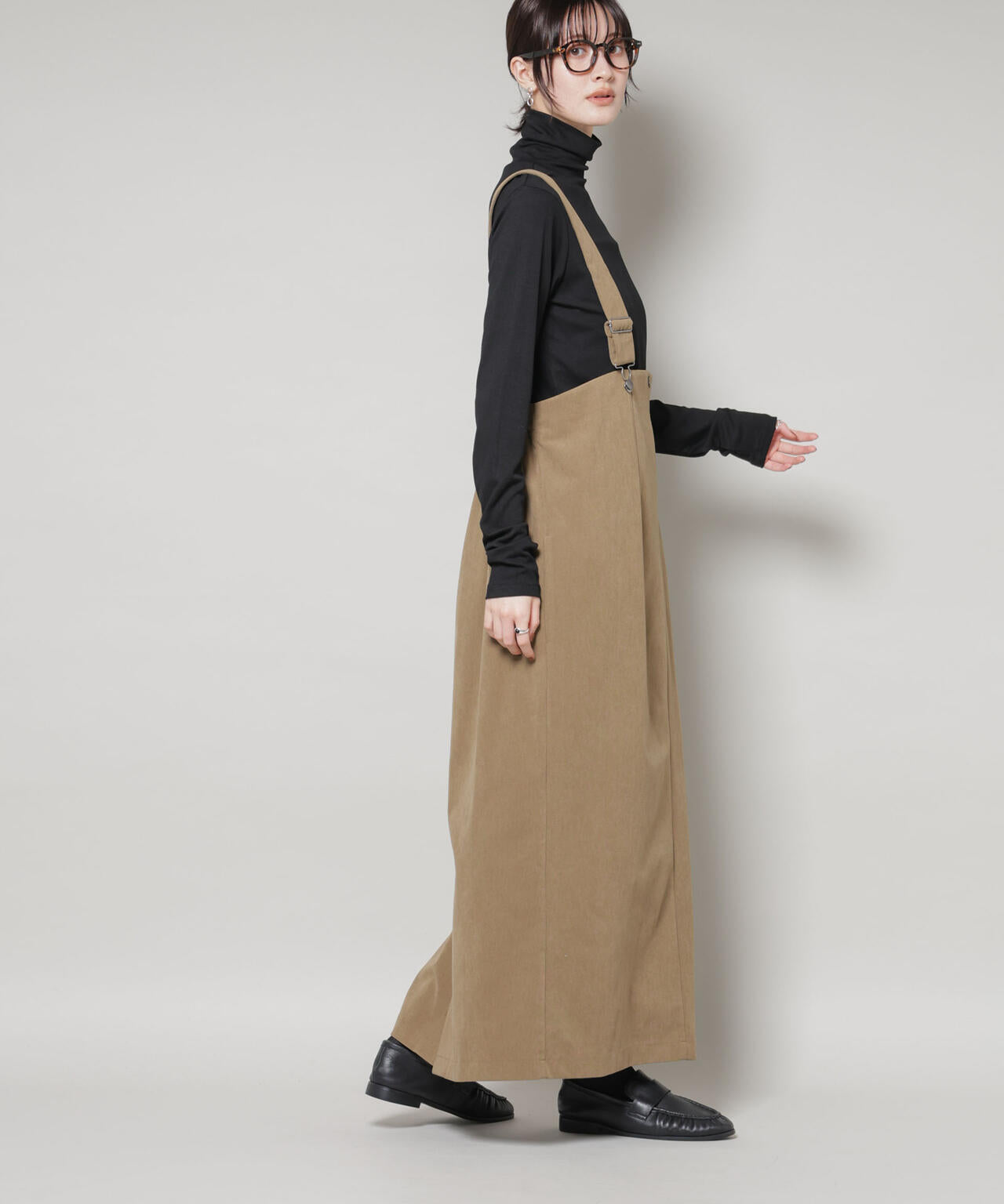 ストレッチ起毛ジャンパースカート(セットアップ可) 6735219331