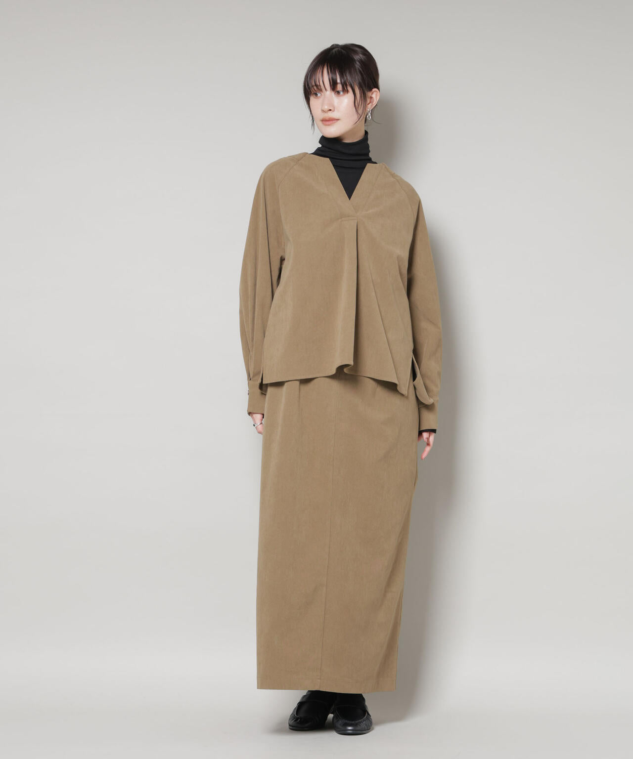 ストレッチ起毛ジャンパースカート(セットアップ可) 6735219331