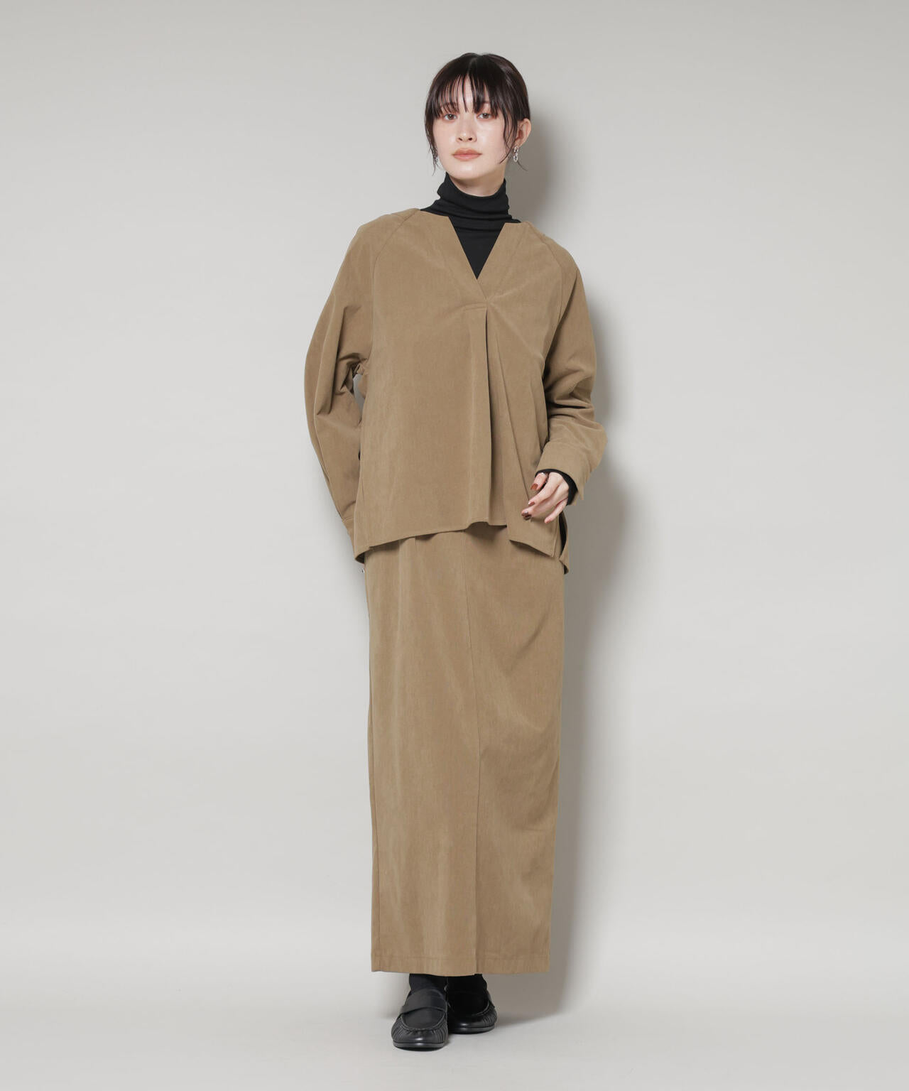 ストレッチ起毛 ジャンパースカート ( セットアップ 可)