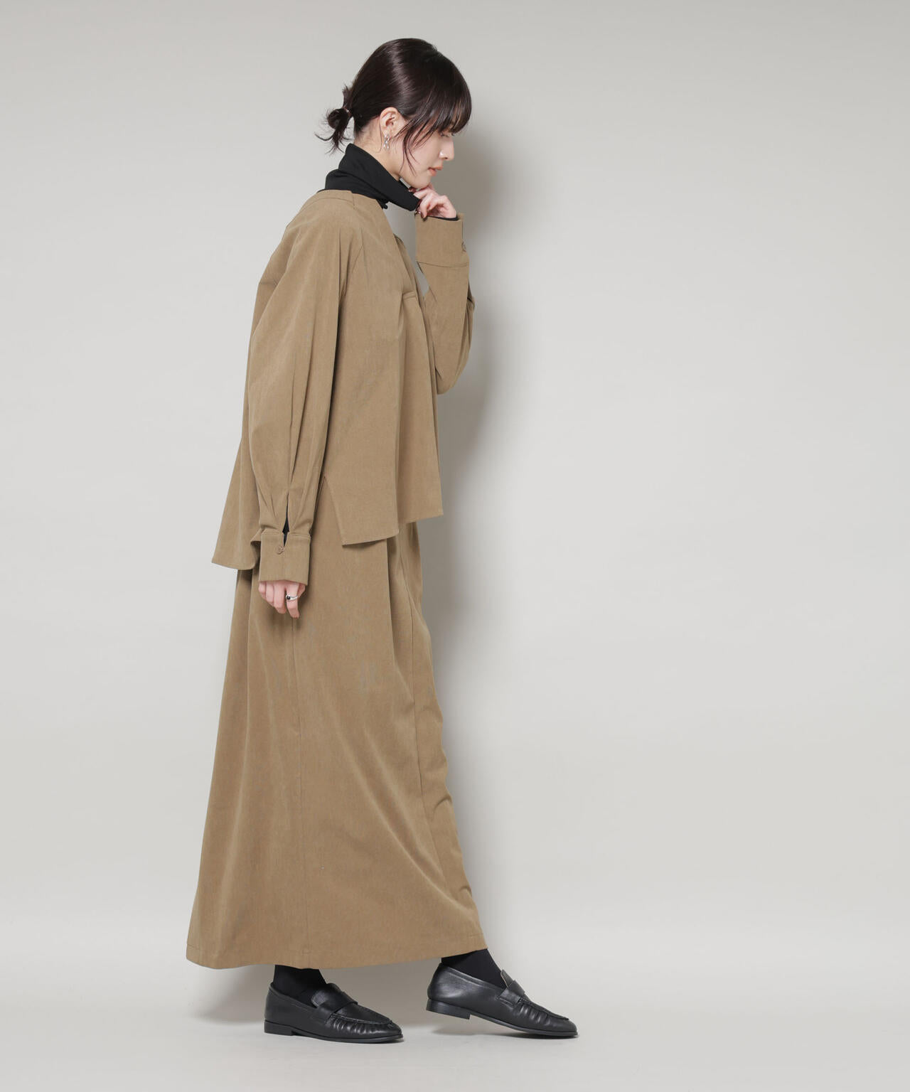 ストレッチ起毛ジャンパースカート(セットアップ可) 6735219331