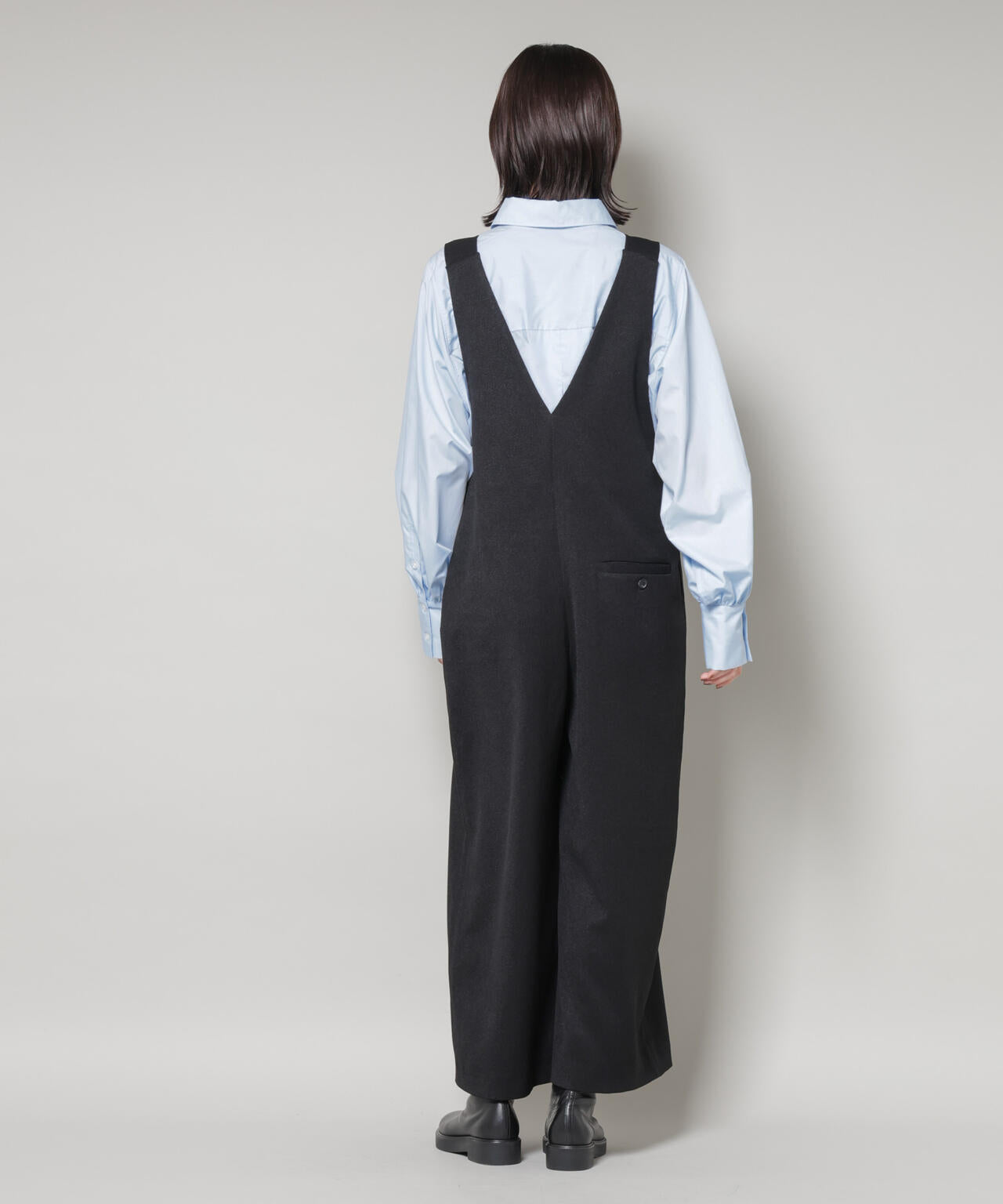 Na.e ブラック オールインワン ノースリーブ Vネック オールインワン