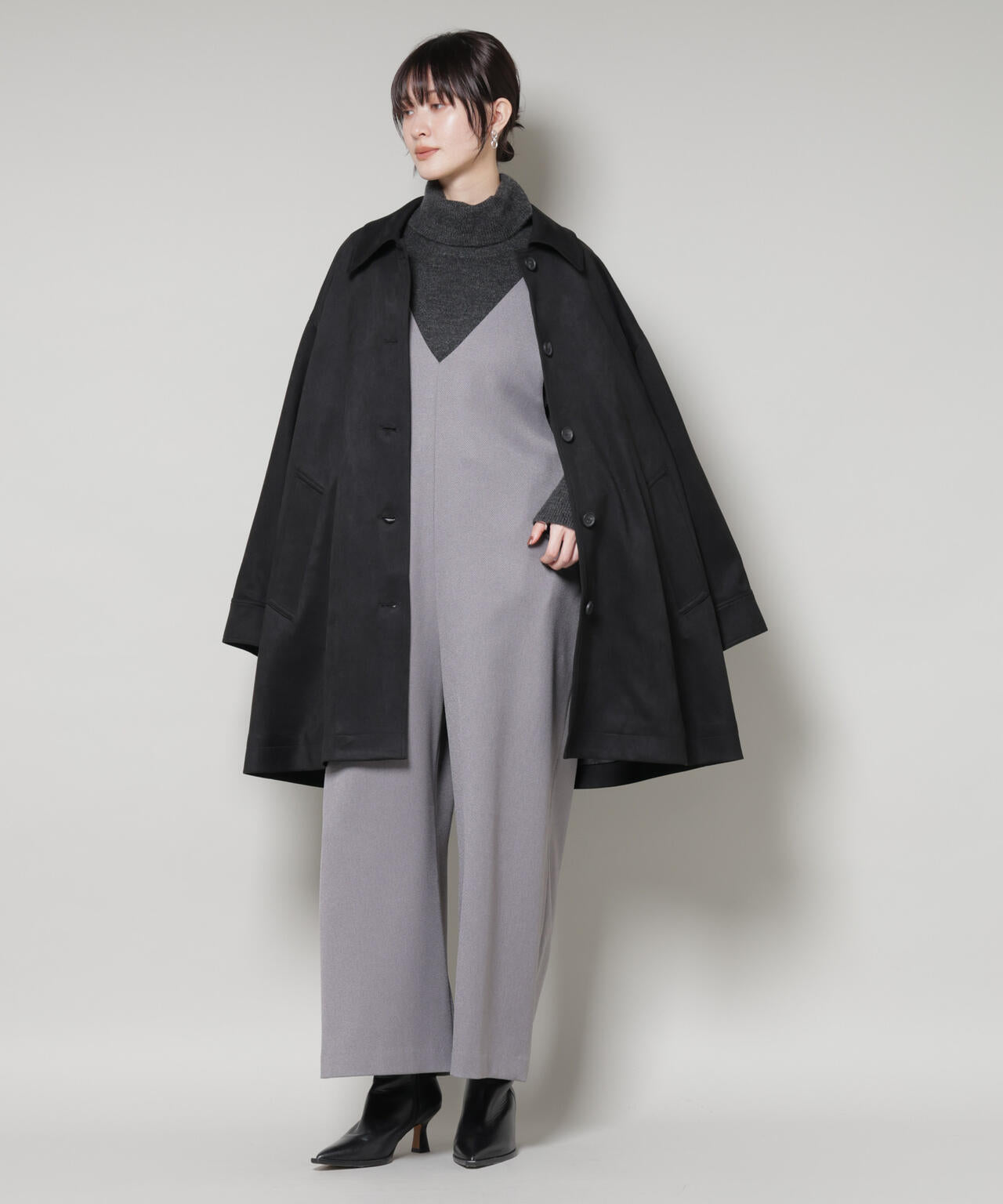 Vネック オールインワン