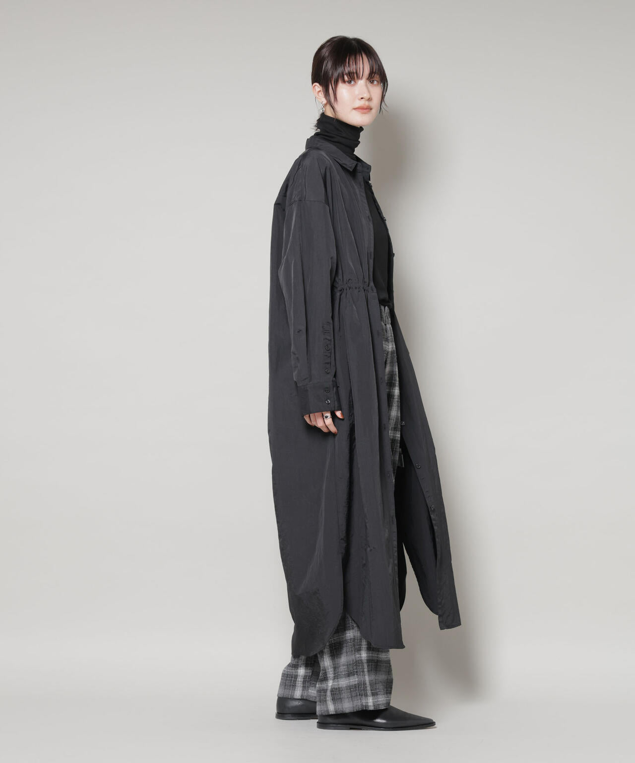 ナイロンタッサードロストシャツワンピース 6735219334