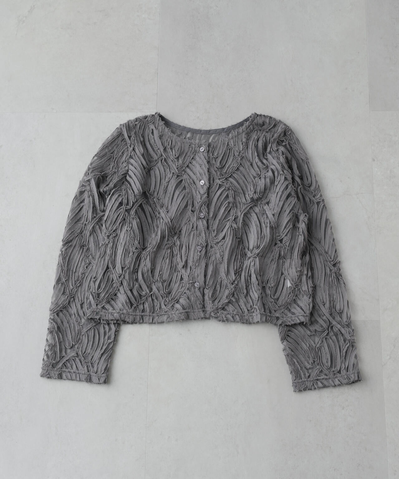 テープ刺繍チュール前後2wayカーディガン(セットアップ可)