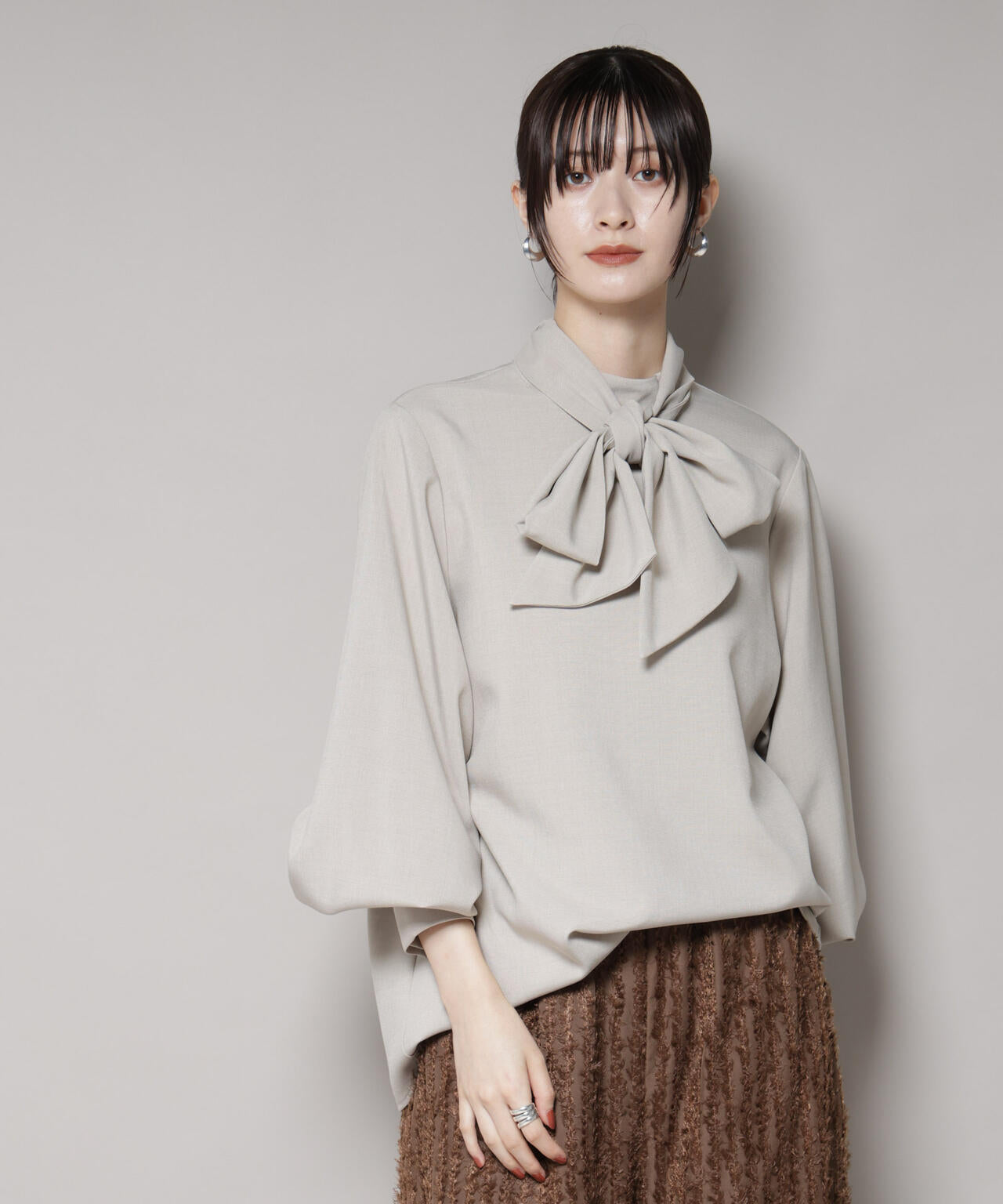 ボータイ 取り外し可能 2way ブラウス