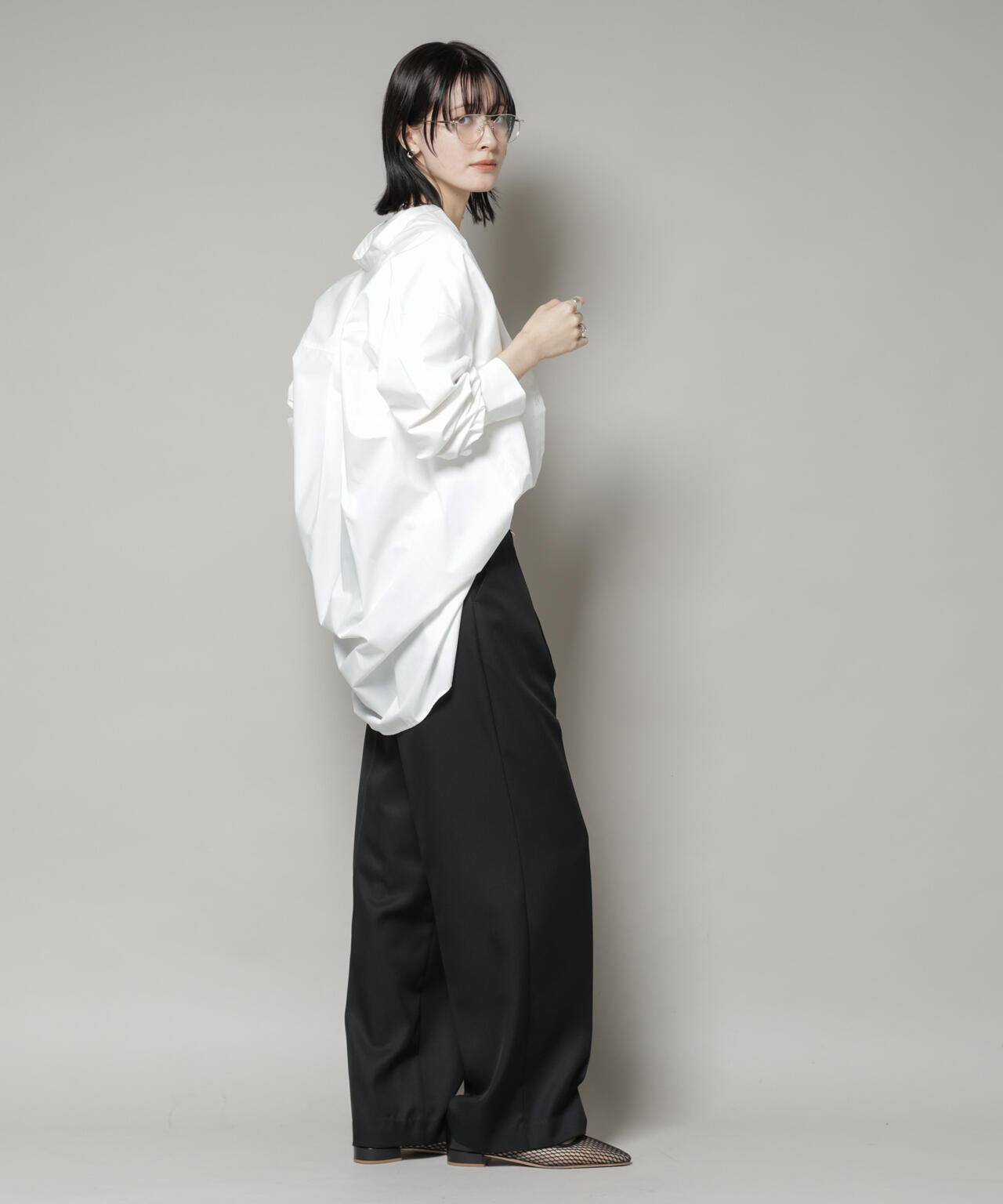 スタンドカラー シャツ