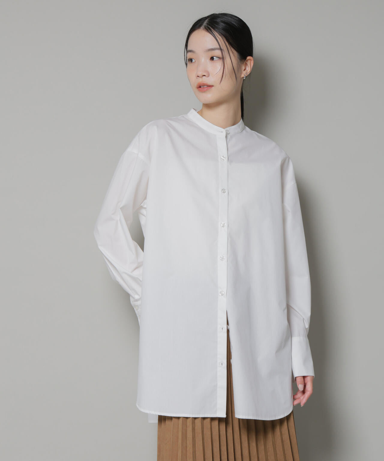 スタンドカラー シャツ