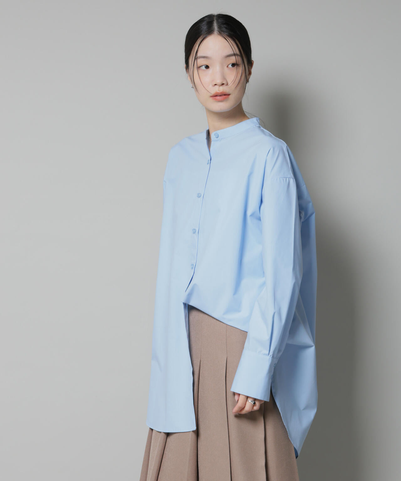 スタンドカラー シャツ