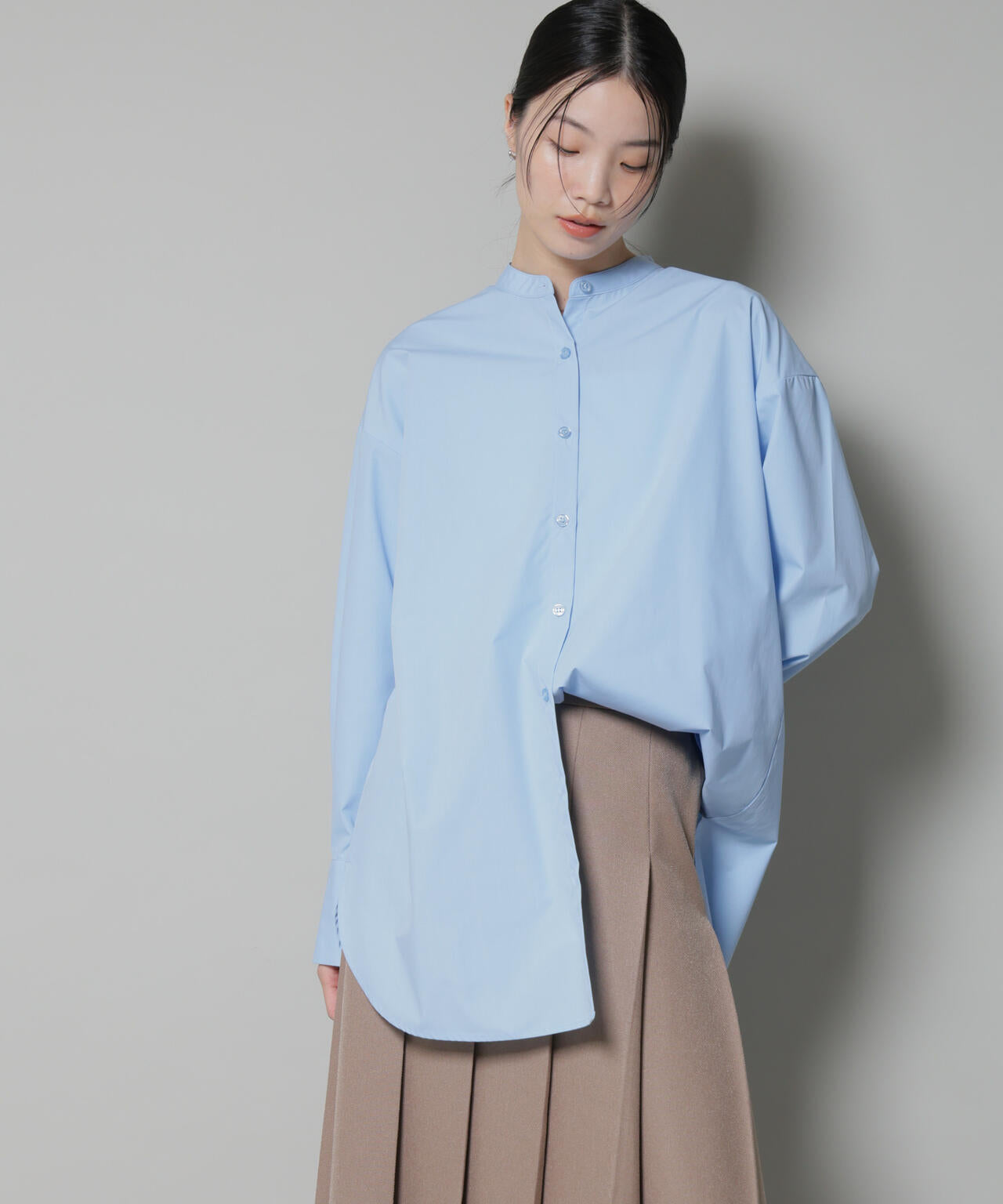 スタンドカラー シャツ