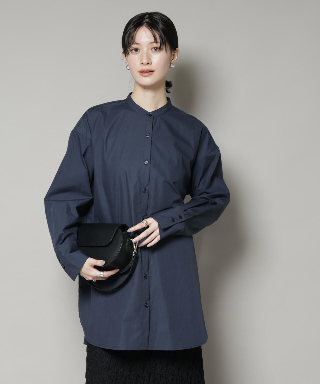 スタンドカラー シャツ