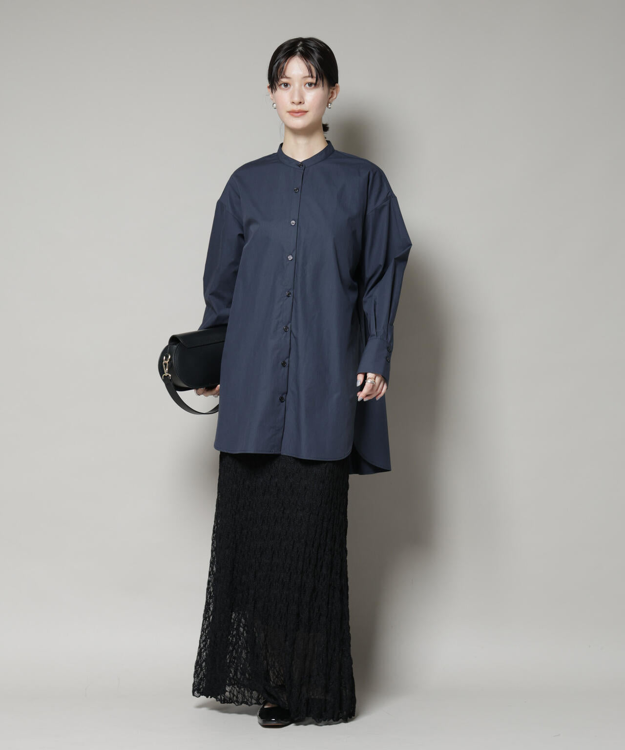 スタンドカラー シャツ