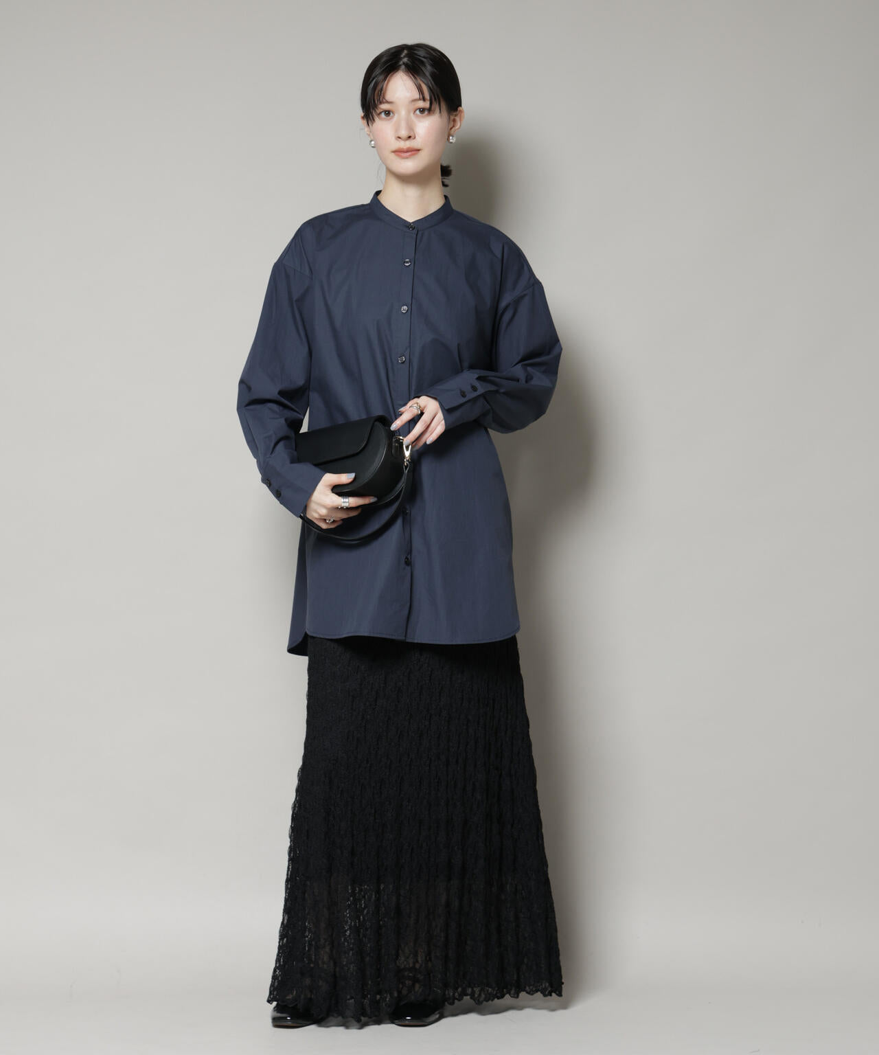 スタンドカラー シャツ