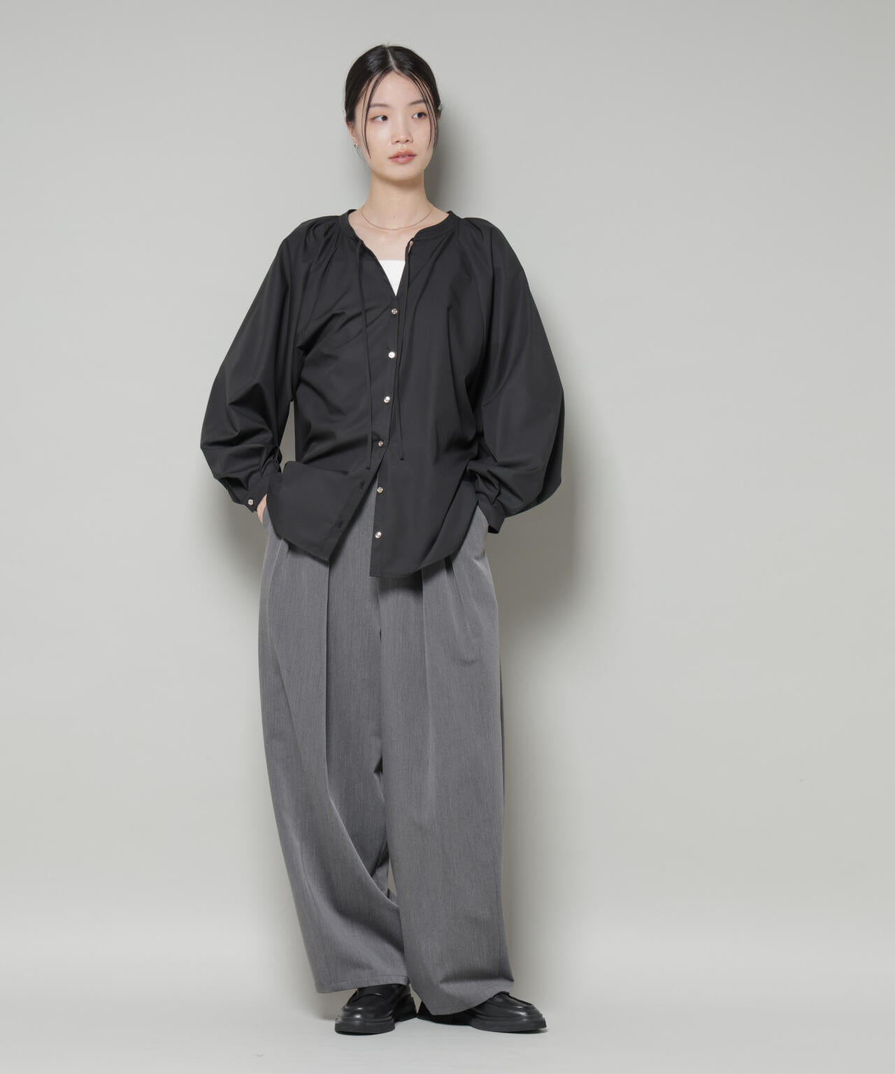 前後 2way ラグランスリーブ デザイン ブラウス