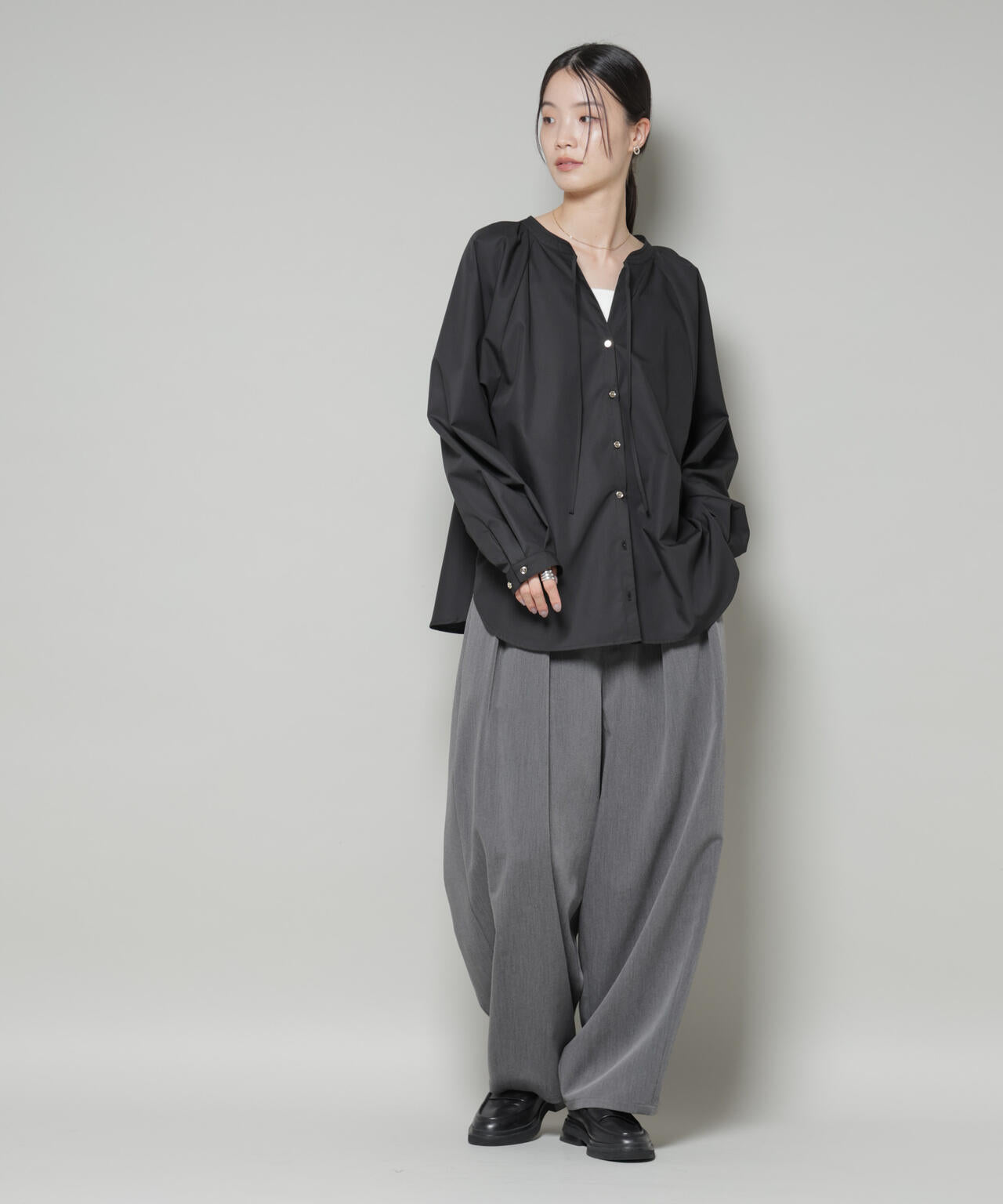 前後 2way ラグランスリーブ デザイン ブラウス