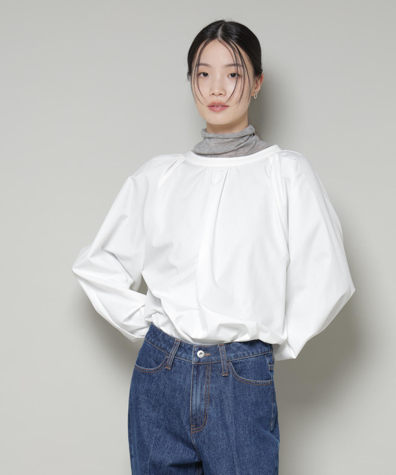 前後 2way ラグランスリーブ デザイン ブラウス