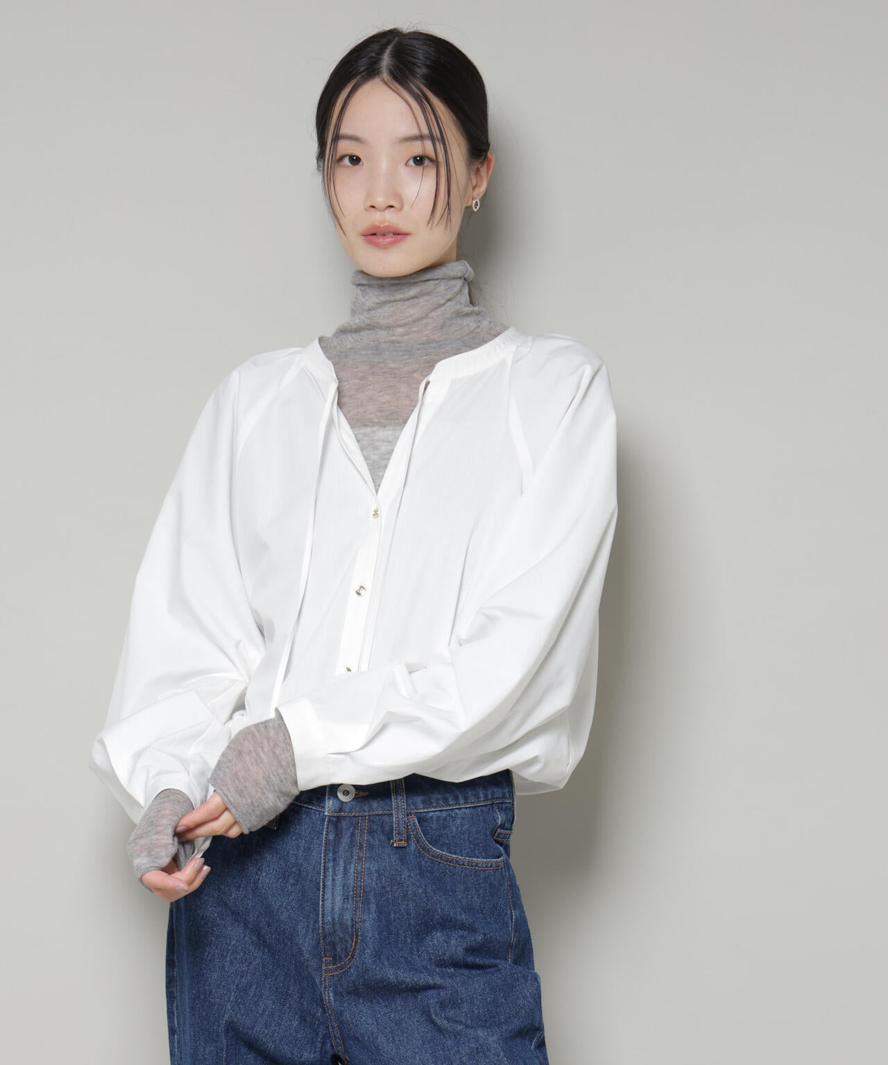 前後 2way ラグランスリーブ デザイン ブラウス