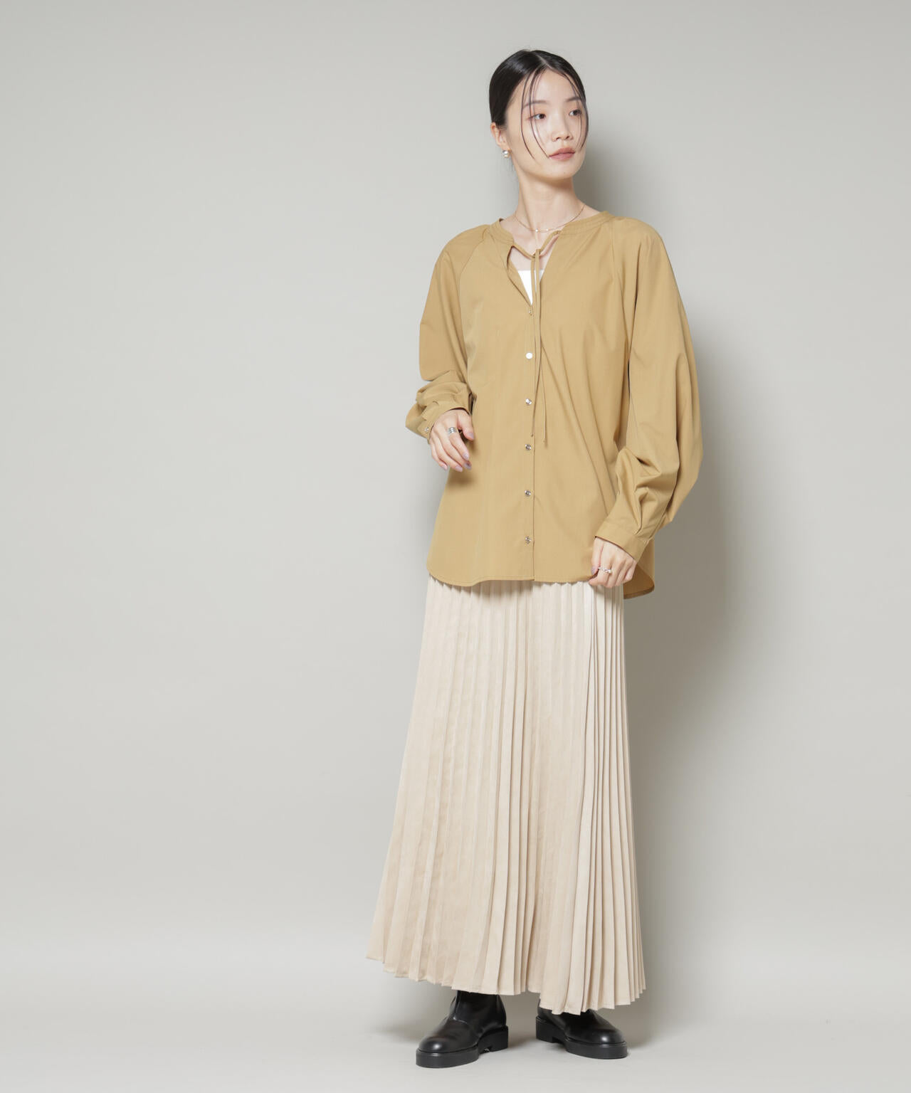 前後 2way ラグランスリーブ デザイン ブラウス