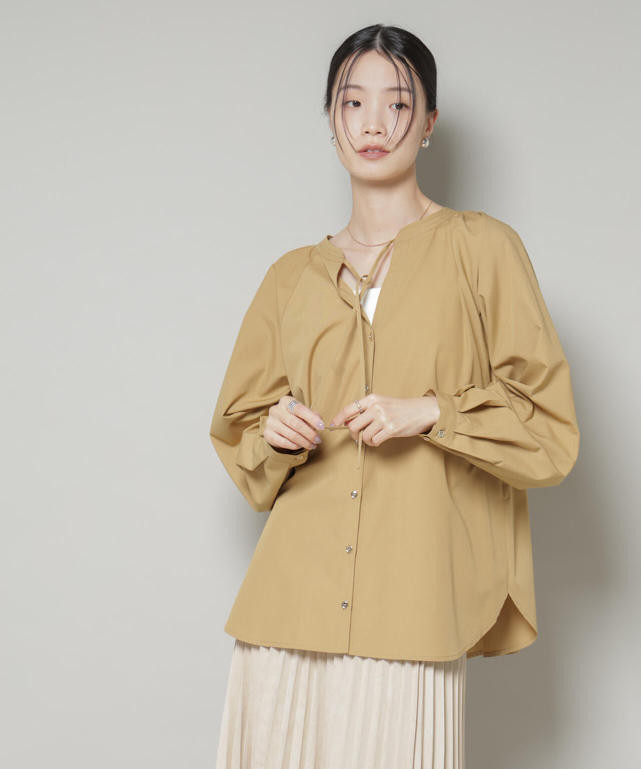 前後 2way ラグランスリーブ デザイン ブラウス