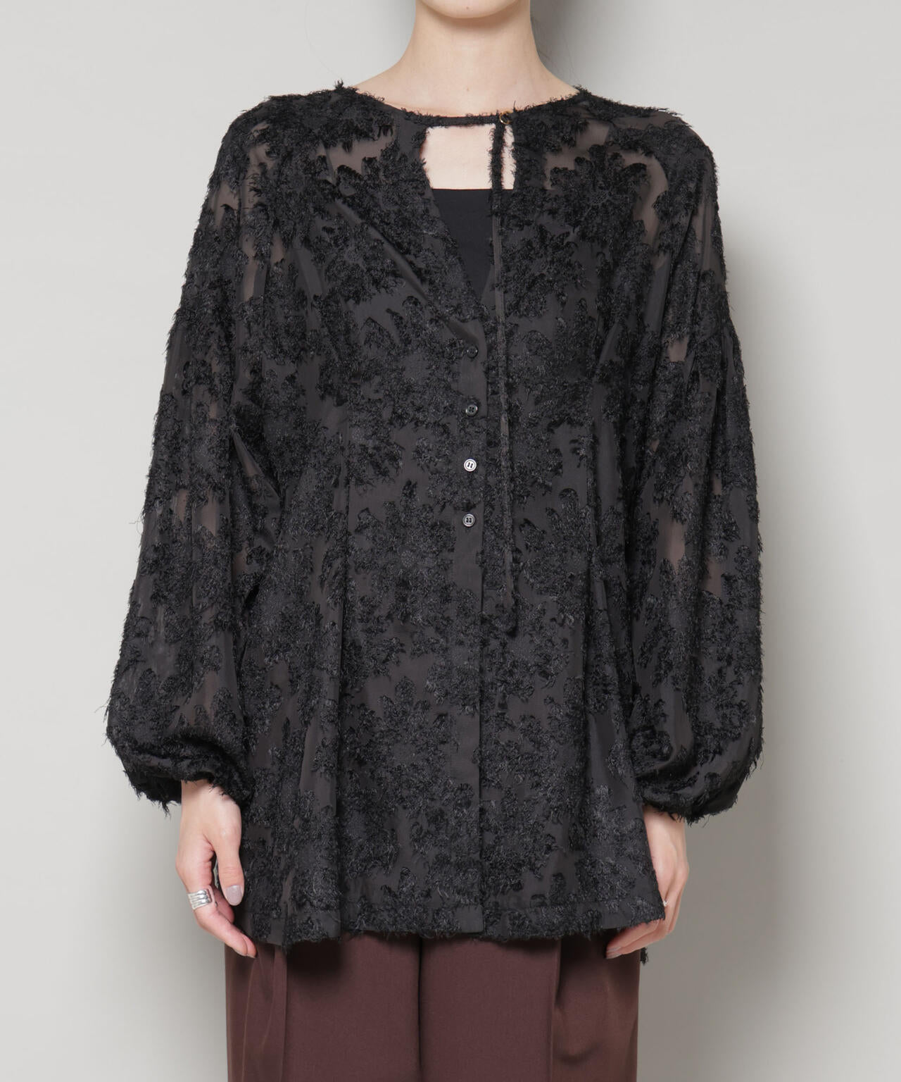 前後2way ジャガード ブラウス