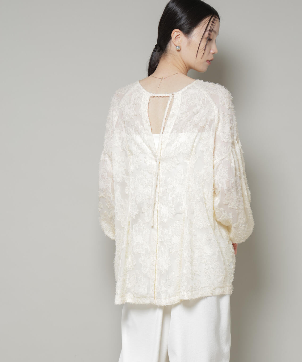 前後2way ジャガード ブラウス