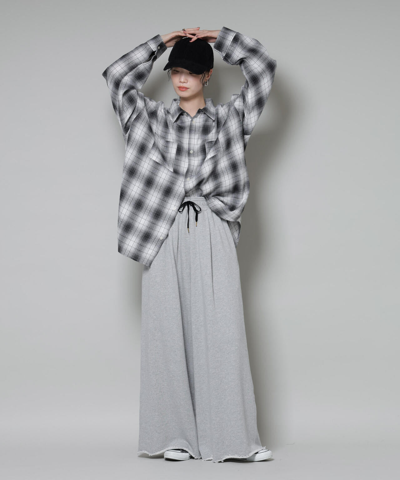 オーバーサイズ チェックシャツ